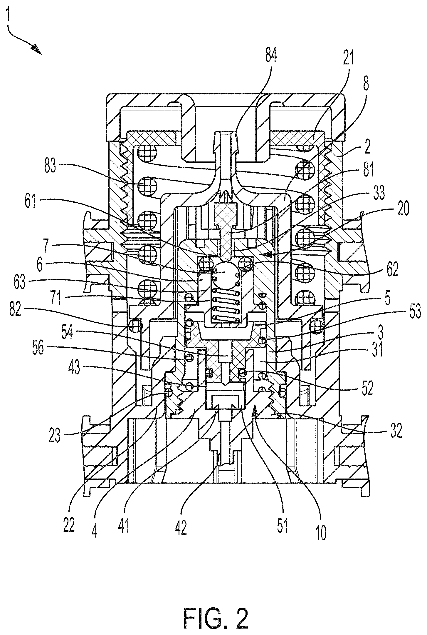 Patent US11782462 Figure 2 – Pressure regulator and method for fluid pressure regulation