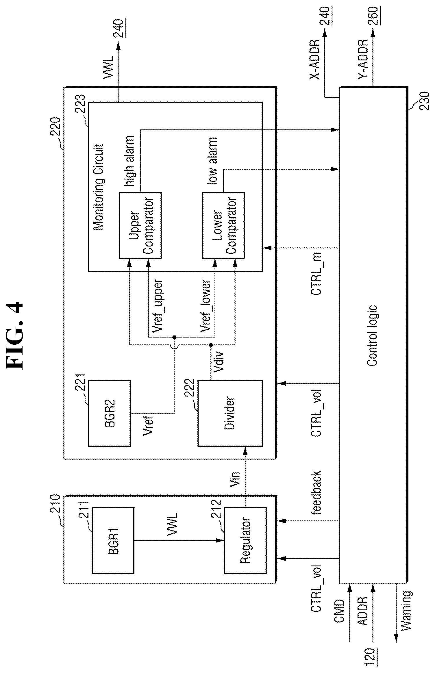 Patent US11782467 Figure 4 – Abnormal voltage monitoring device, and storage and vehicle comprising the abnormal voltage monitoring device