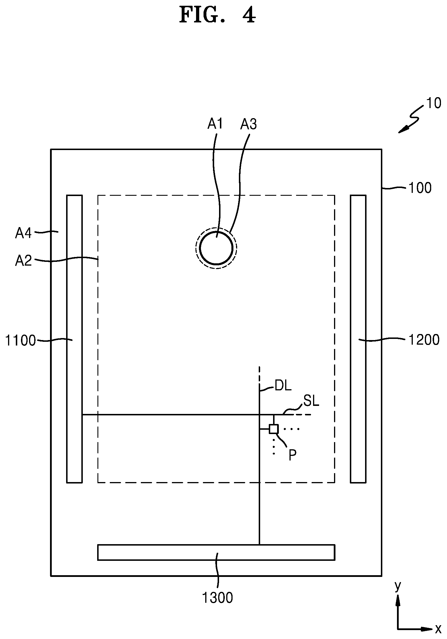 Patent US11782477 Figure 4 – Display apparatus and wiring for input sensing section