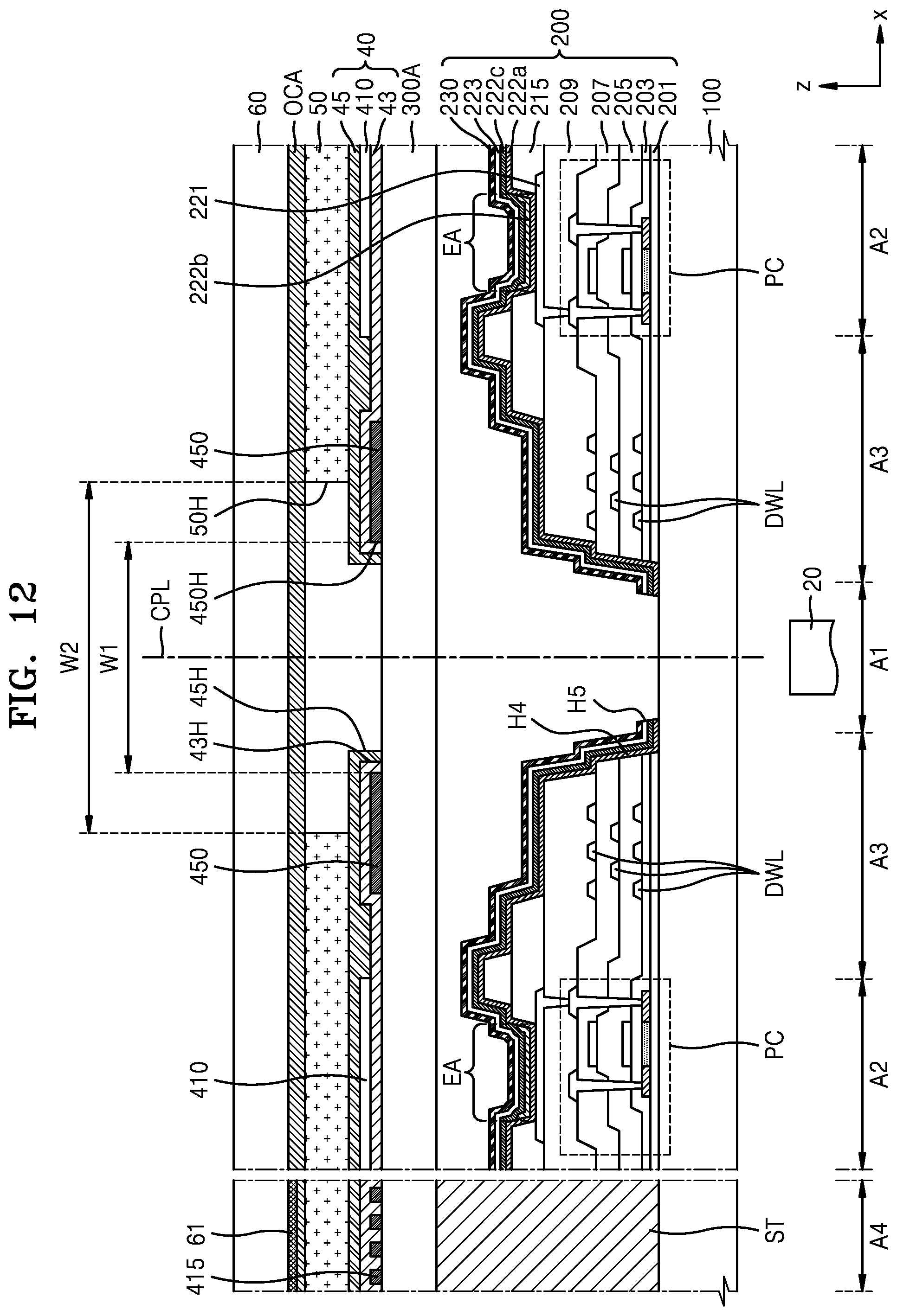 Patent US11782477 Figure 13 – Display apparatus and wiring for input sensing section