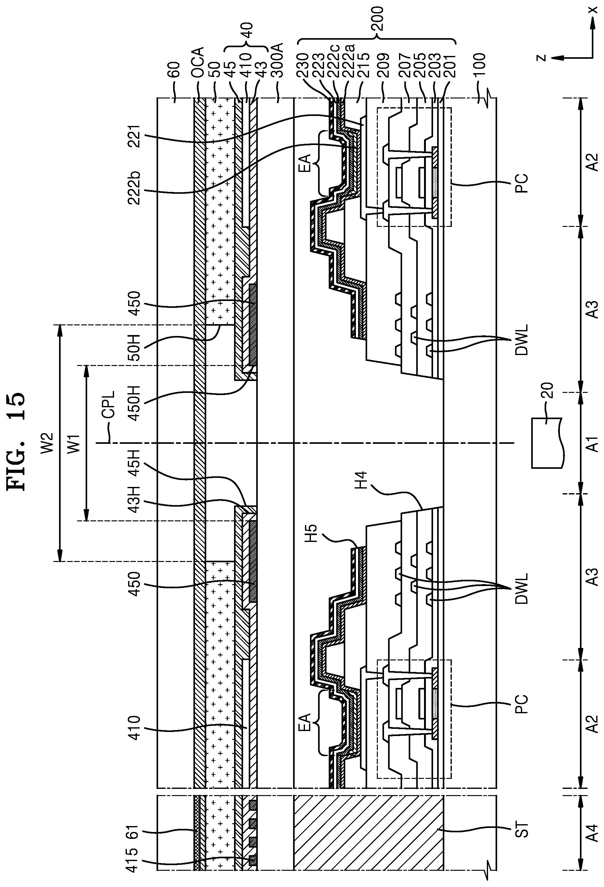 Patent US11782477 Figure 17 – Display apparatus and wiring for input sensing section