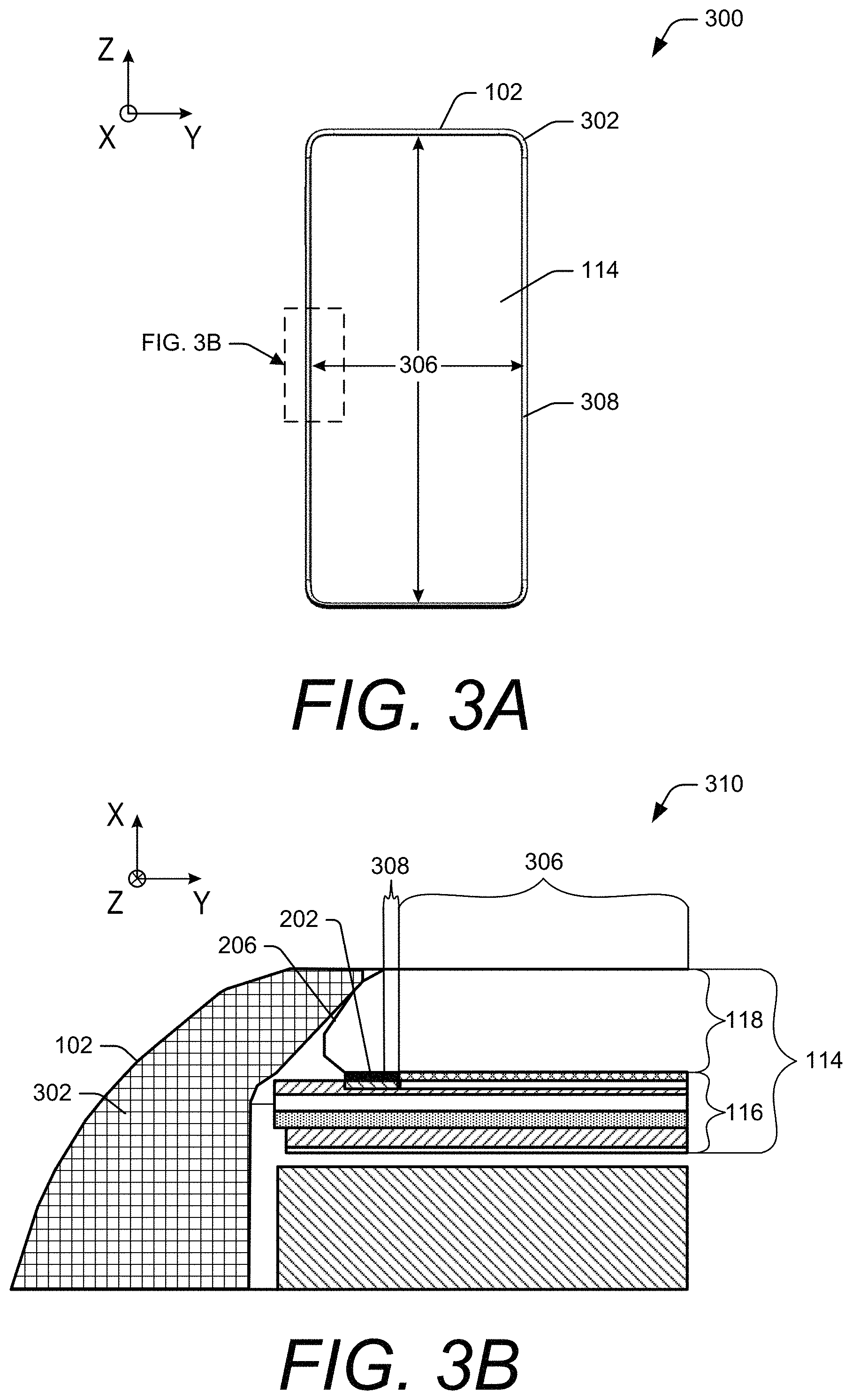 Patent US11782483 Figure 3 – Uniformly narrow display bezels in portable electronic devices