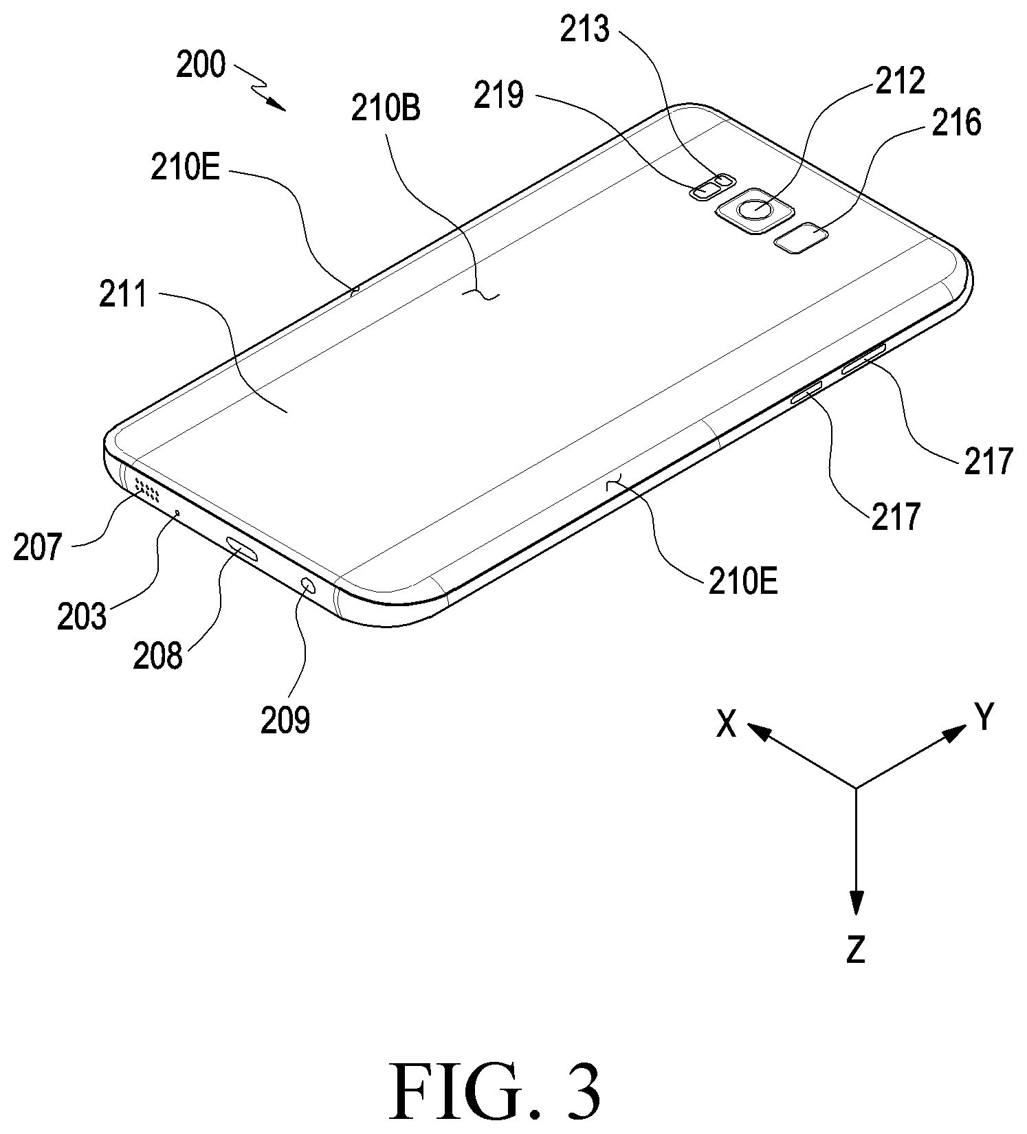 Patent US11782485 Figure 3 – Electronic device including air vent hole