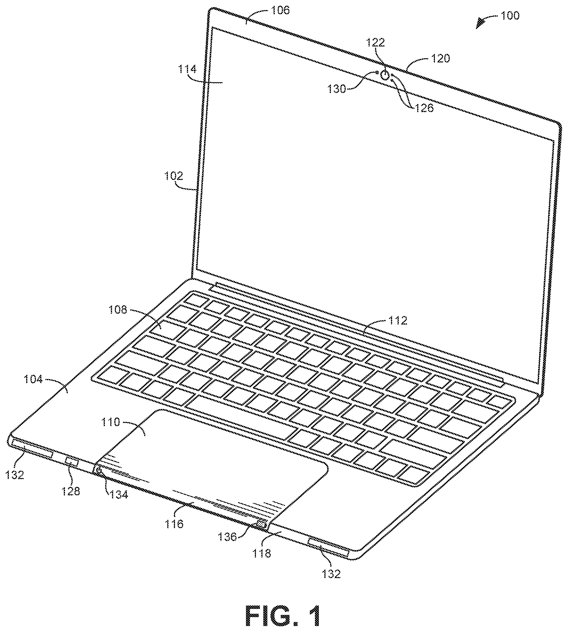 Patent US11782488 Figure 1 – Methods and apparatus to operate closed-lid portable computers