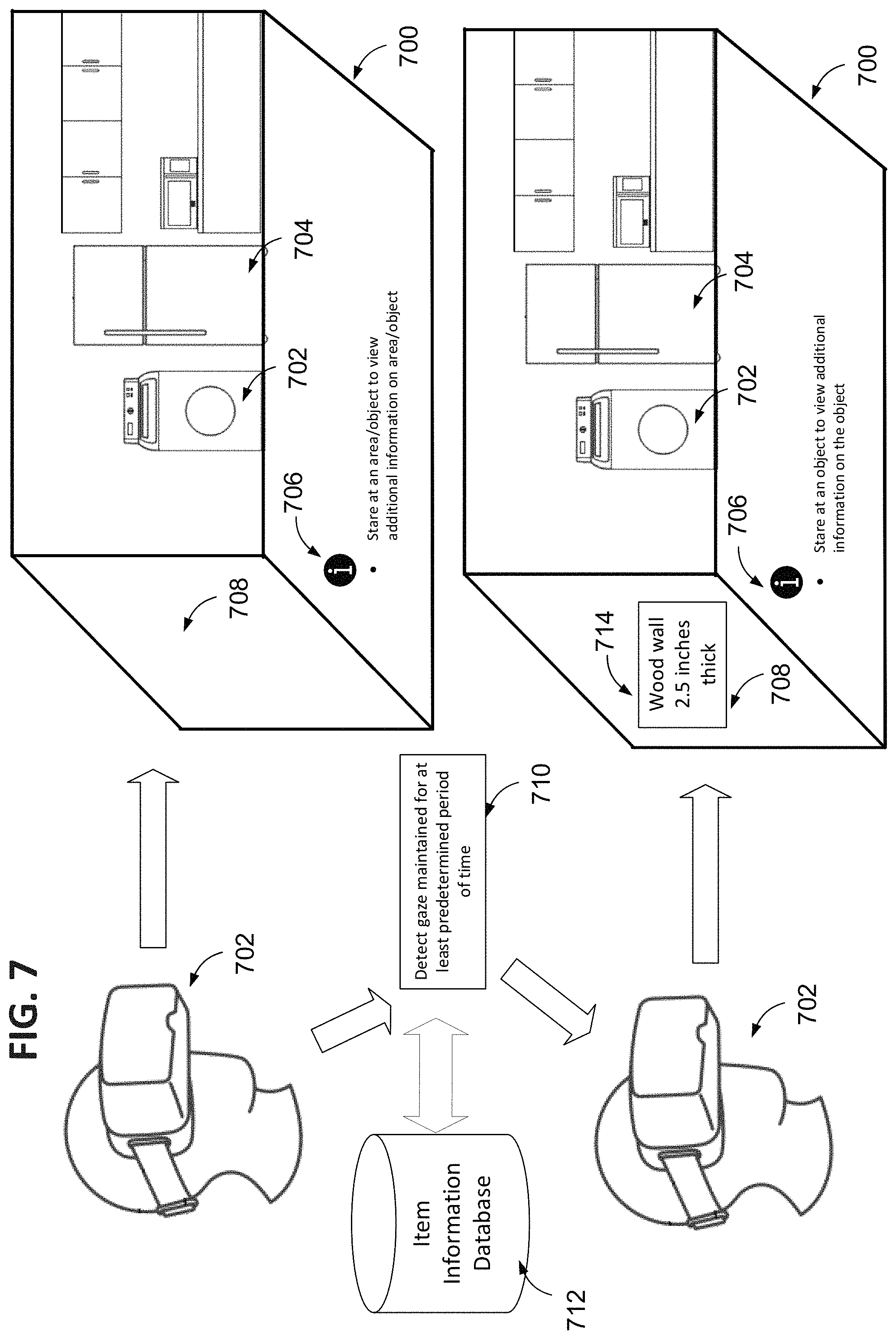 Patent US11782506 Figure 7 – Methods and systems of extended reality environment interaction based on eye motions