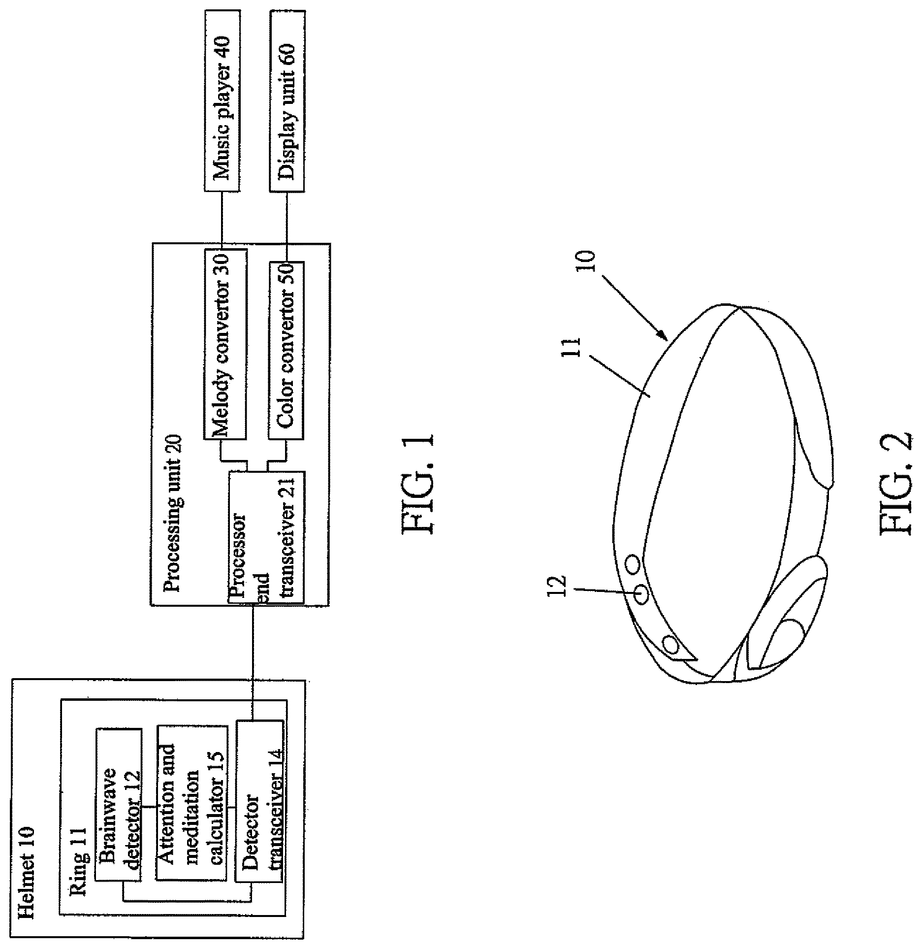 Patent US11782509 Figure 1 – Brainwave audio and video encoding and playing system