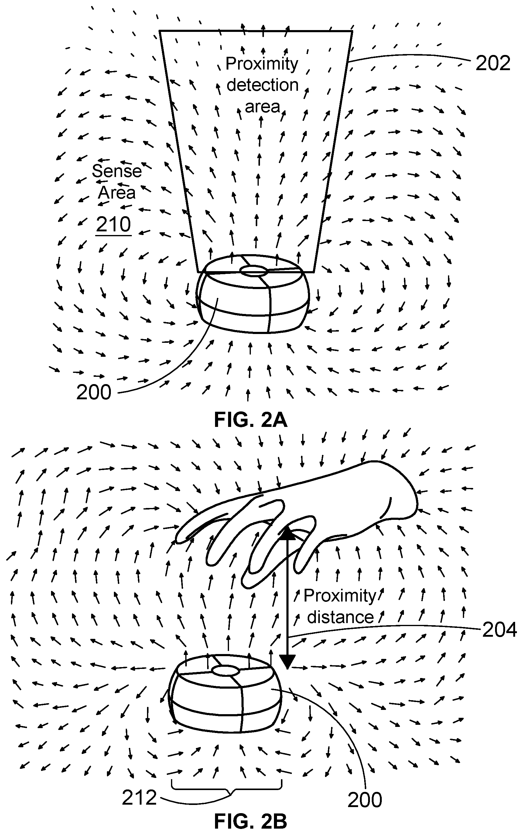 Patent US11782517 Figure 2 – High-distance directional proximity sensor