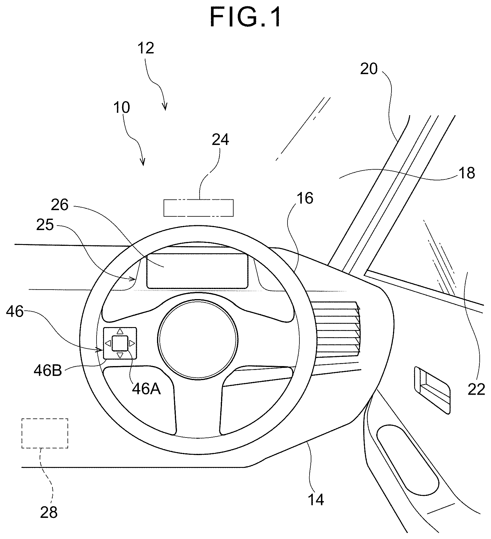 Patent US11782518 Figure 1 – Vehicle information display system