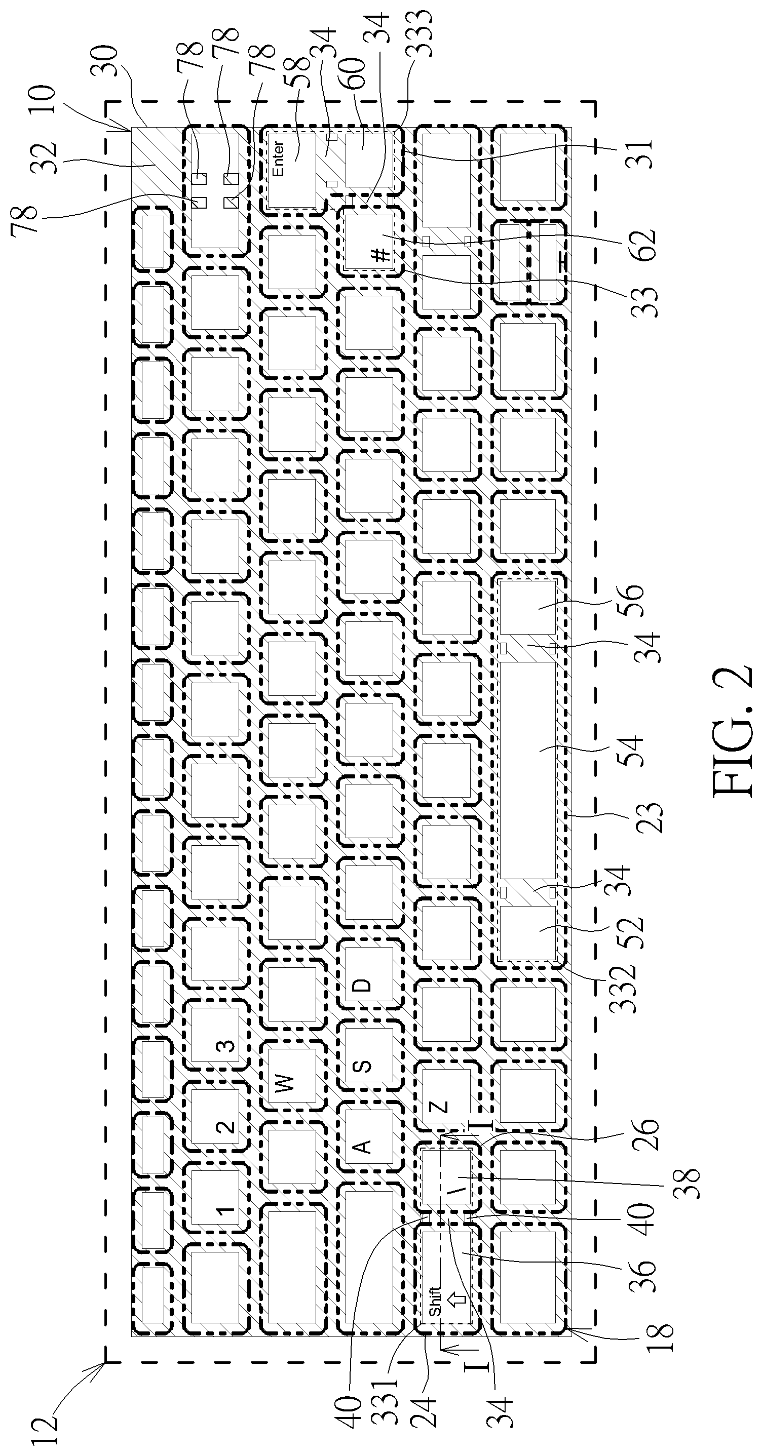 Patent US11782520 Figure 2 – Backlight keyboard