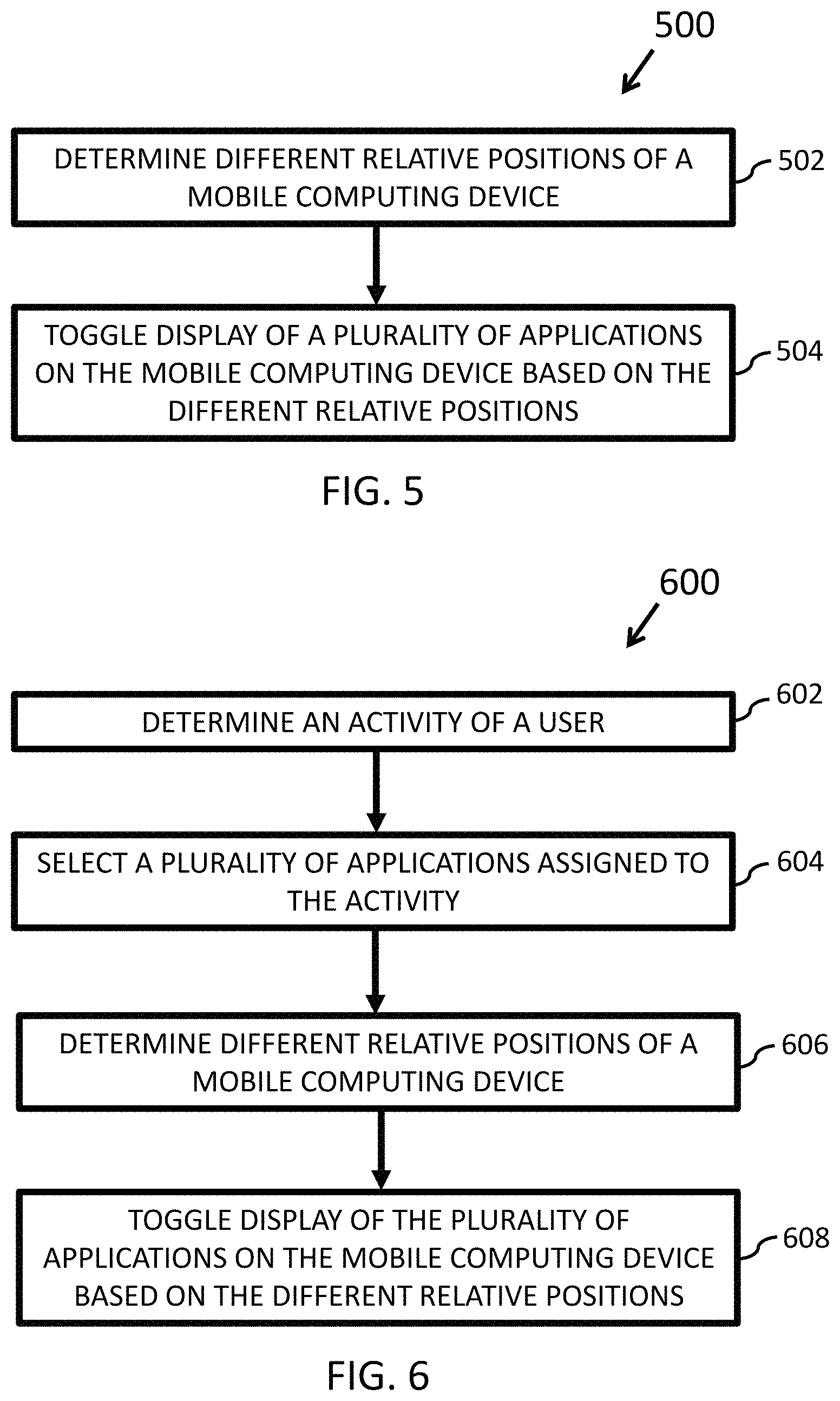 Patent US11782521 Figure 7 – Displaying applications on a mobile computing device based on different relative positions