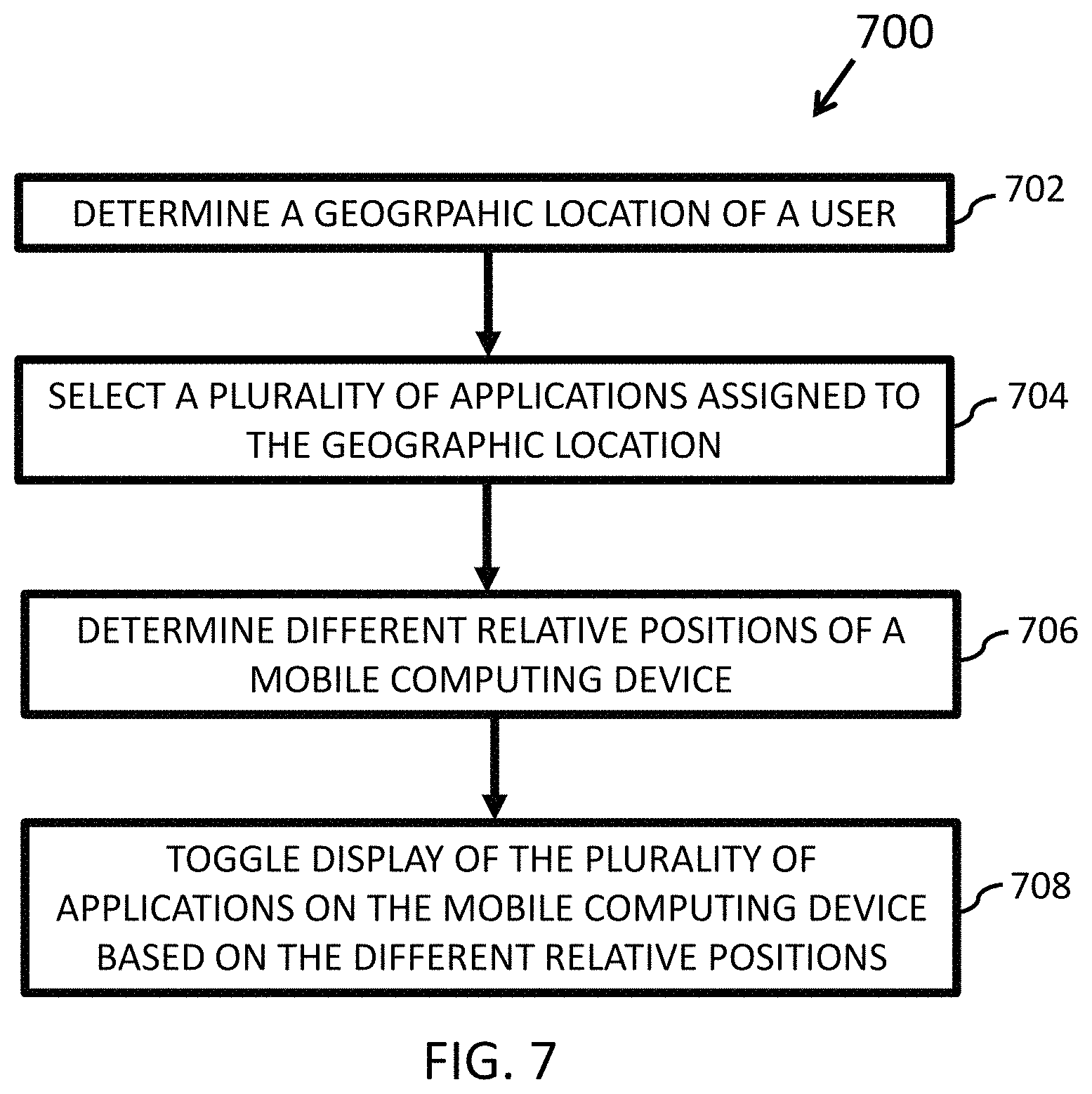 Patent US11782521 Figure 8 – Displaying applications on a mobile computing device based on different relative positions