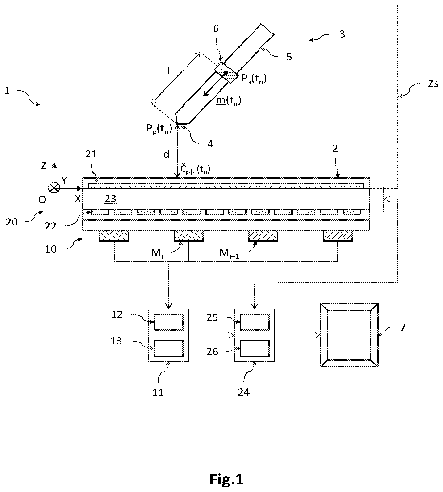 Patent US11782527 Figure 1 – System for recording a track traced by a utensil over a writing surface