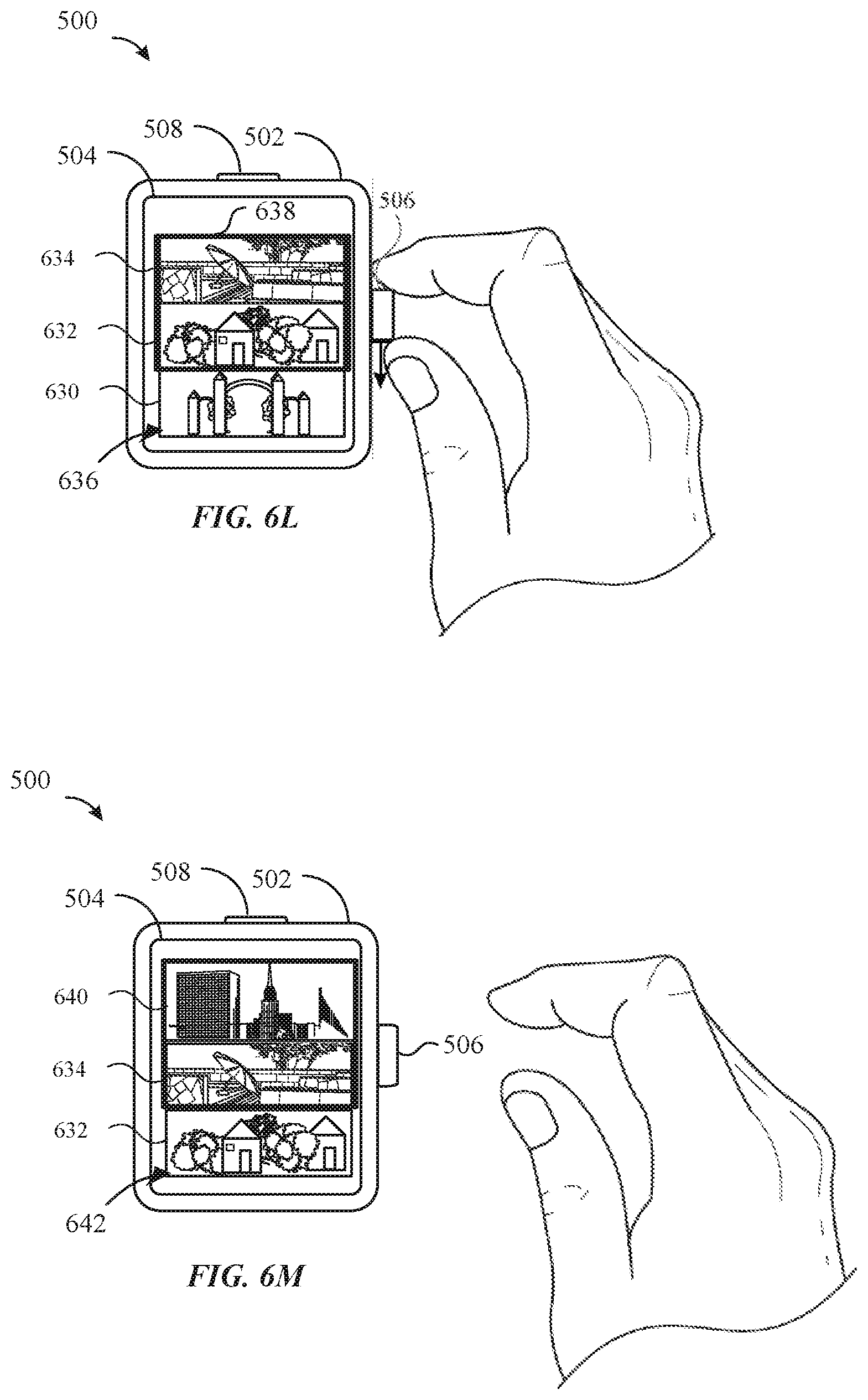 Patent US11782531 Figure 14 – Gesture detection, list navigation, and item selection using a crown and sensors