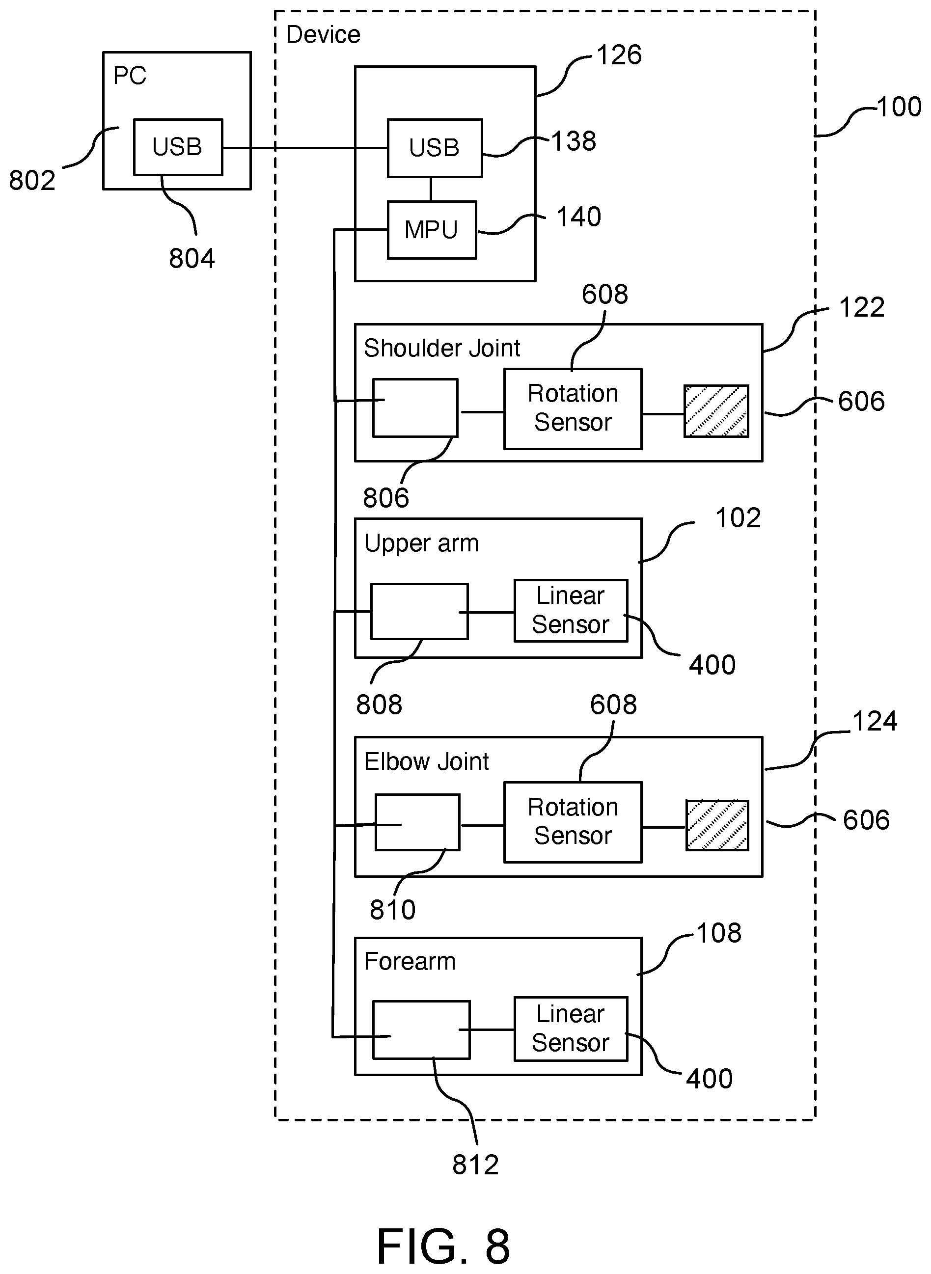 Patent US11782537 Figure 8 – Method and apparatus of computer inputting using an open kinetic chain