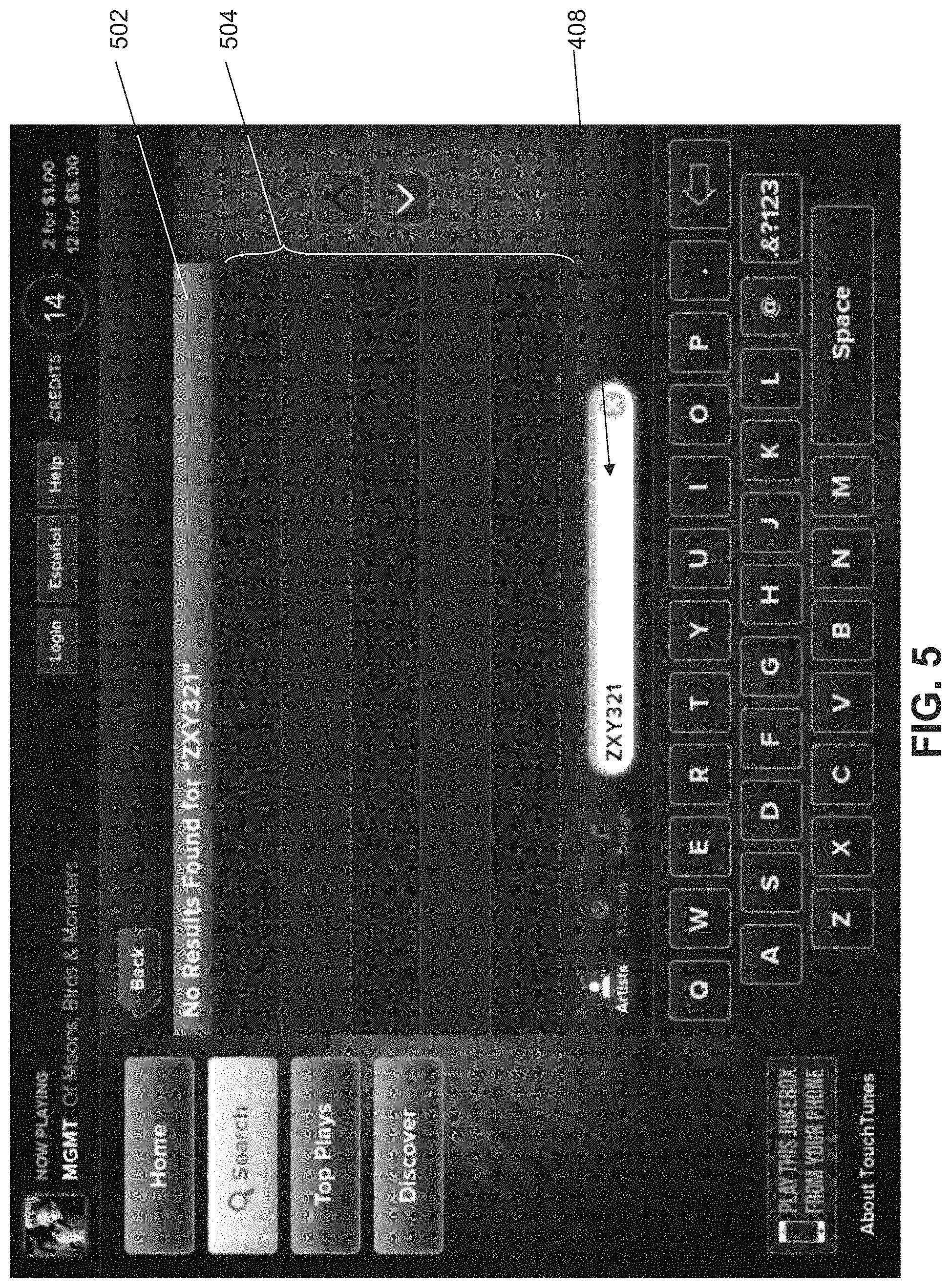 Patent US11782538 Figure 5 – Digital jukebox device with improved user interfaces, and associated methods
