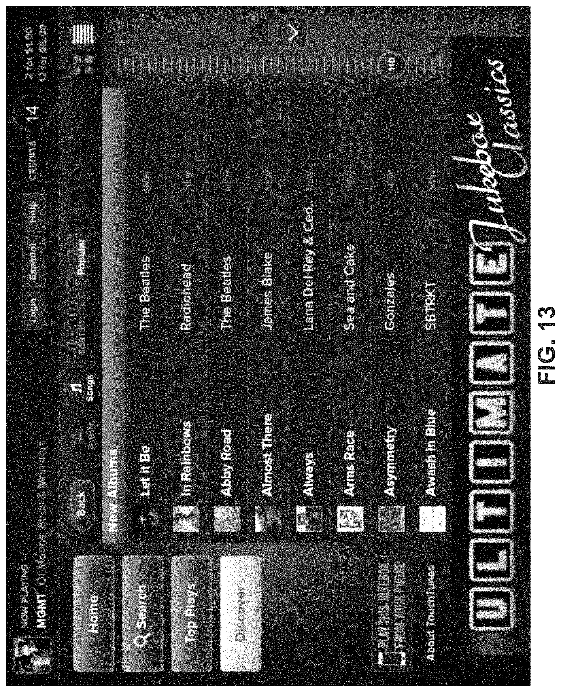 Patent US11782538 Figure 13 – Digital jukebox device with improved user interfaces, and associated methods