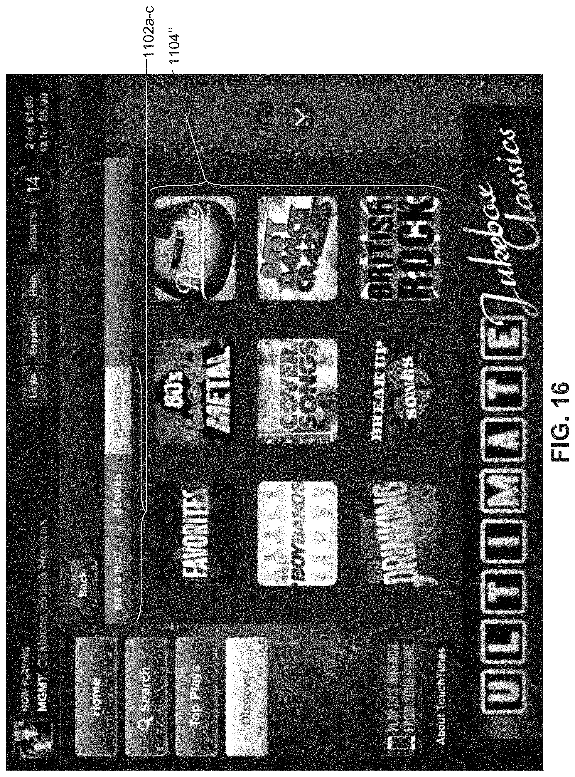 Patent US11782538 Figure 16 – Digital jukebox device with improved user interfaces, and associated methods