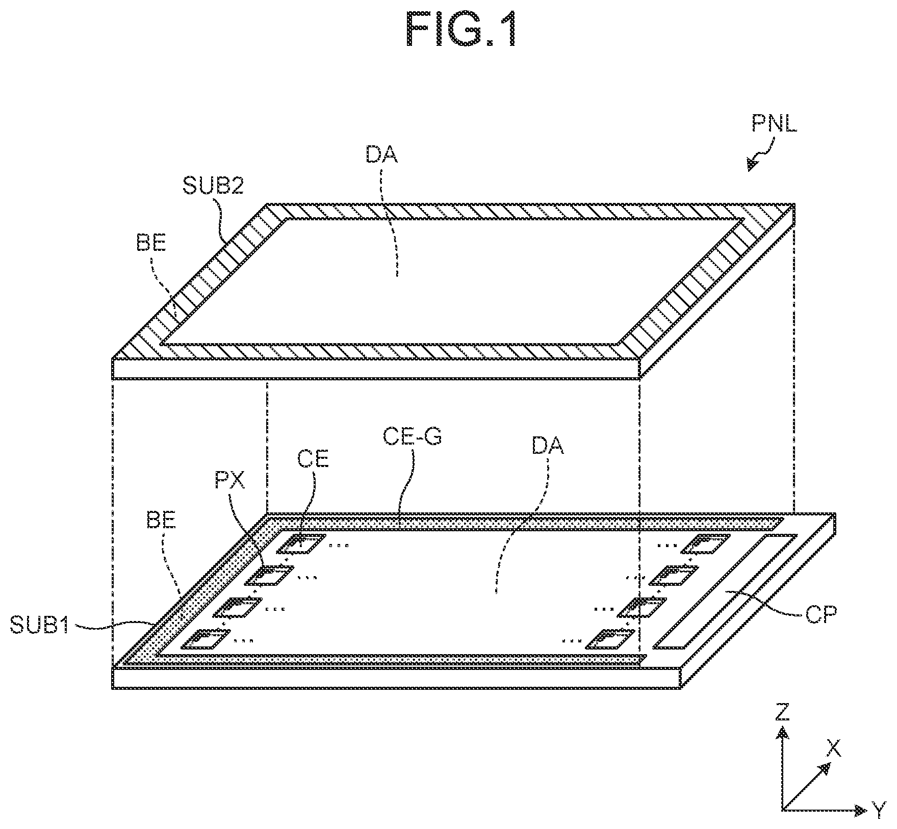 Patent US11782546 Figure 1 – Display device