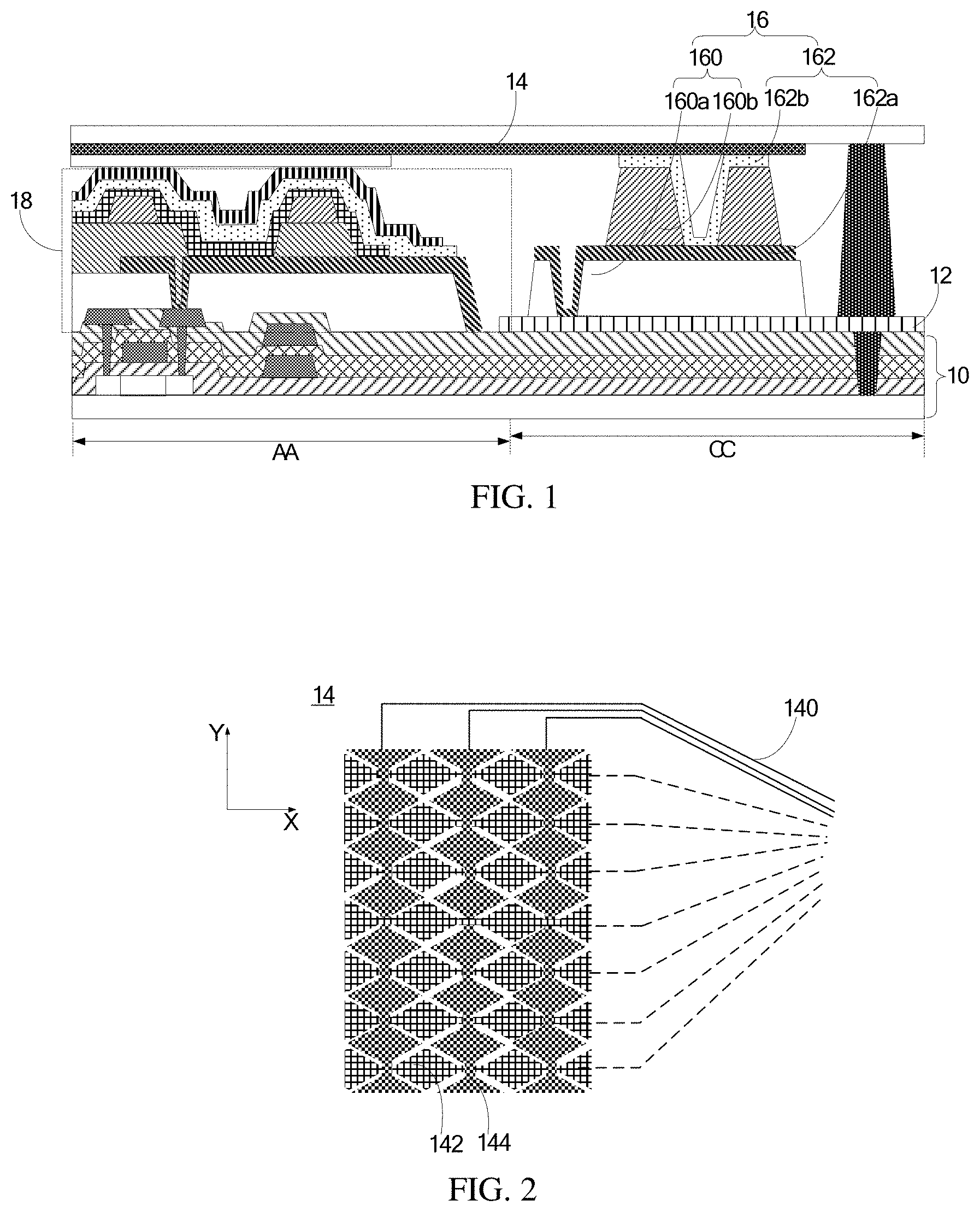Patent US11782549 Figure 1 – Display panel and display device