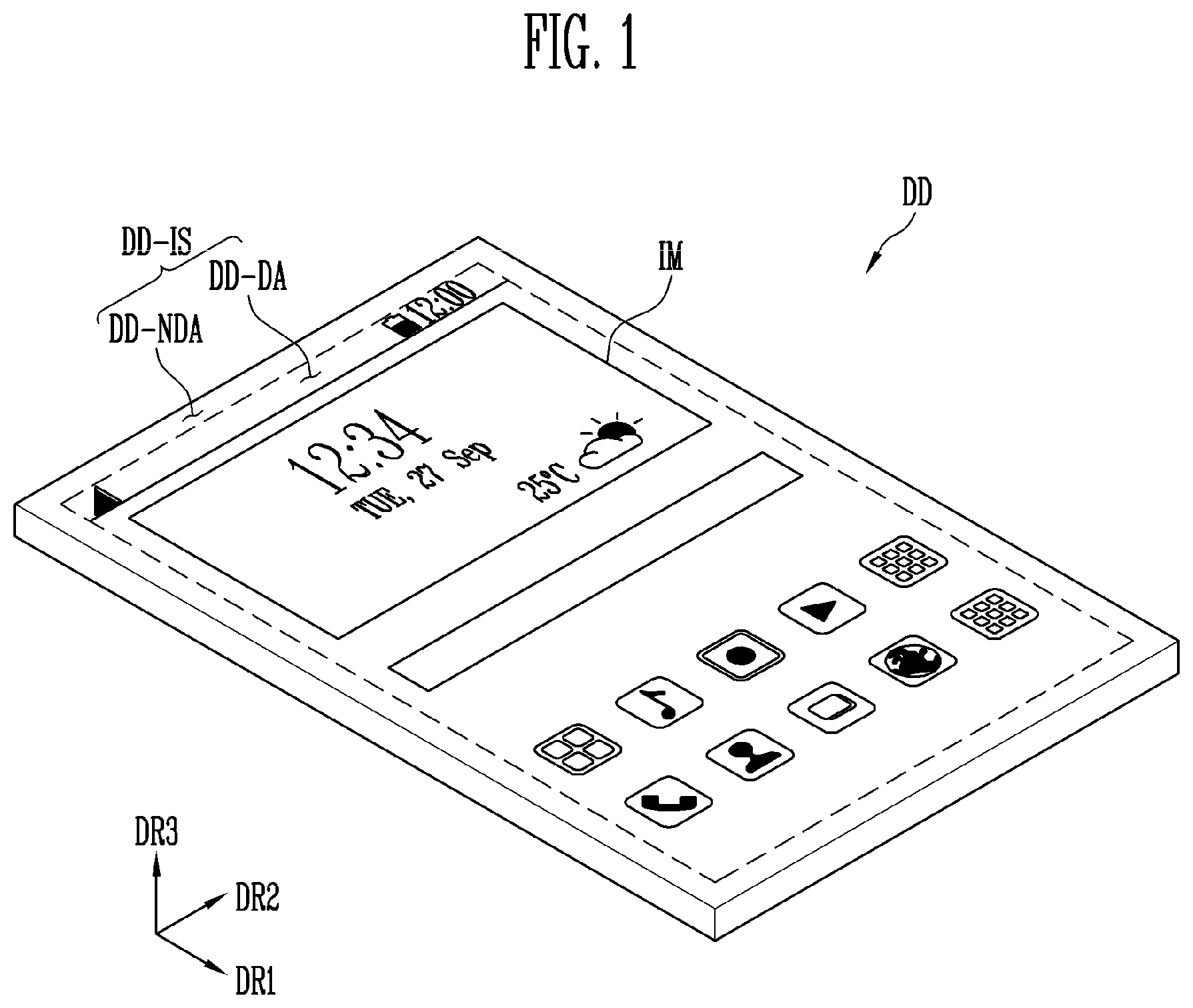 Patent US11782550 Figure 1 – Input sensing unit and display device including the same