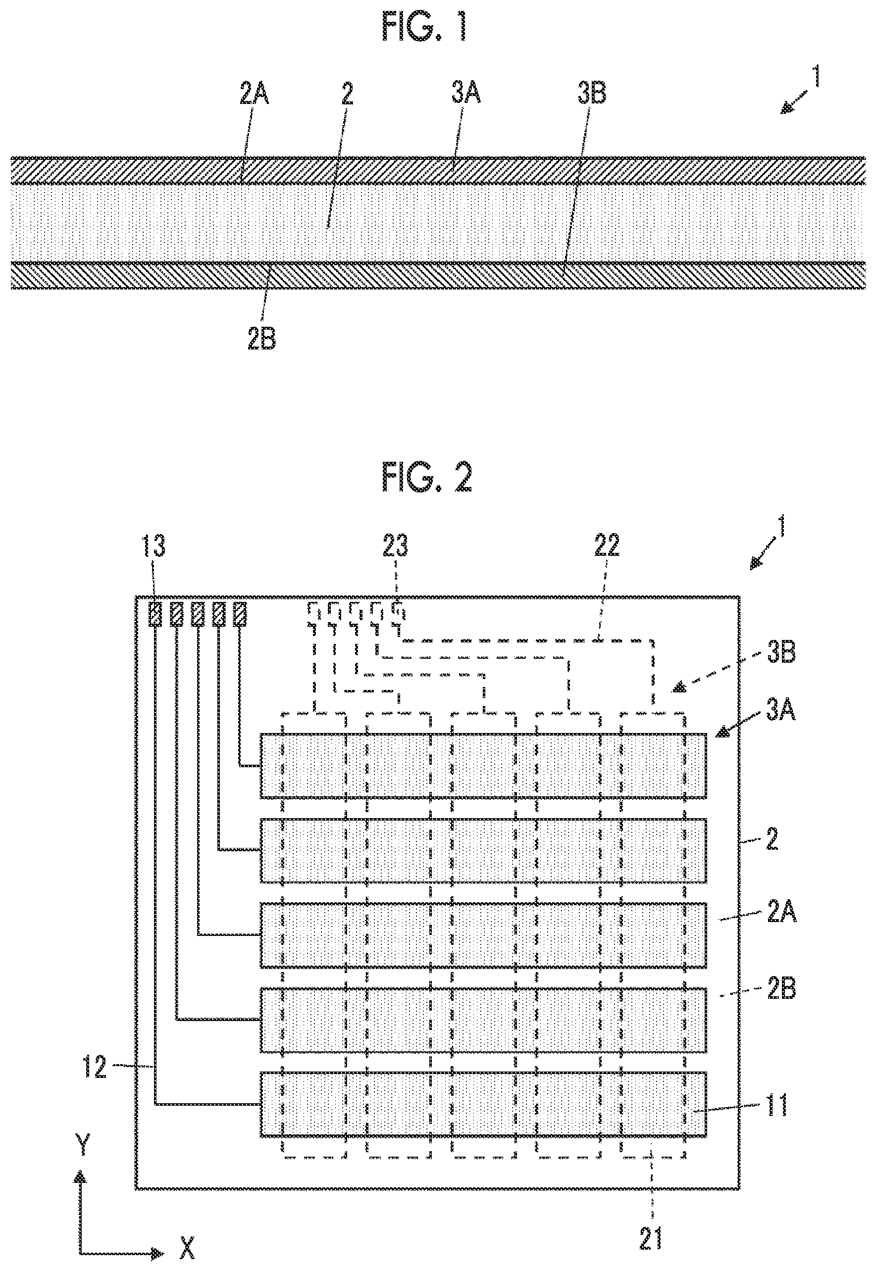 Patent US11782551 Figure 1 – Conductive member for touch panel and touch panel