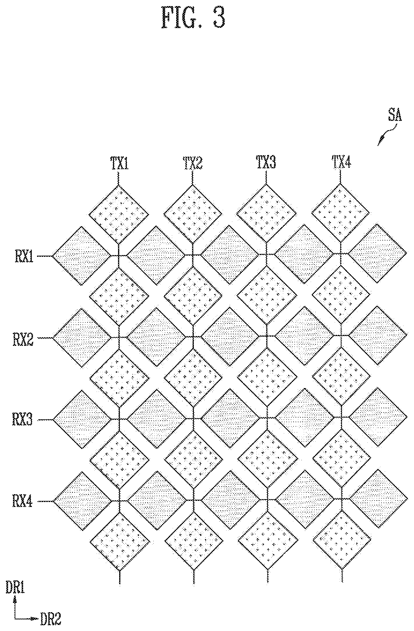 Patent US11782553 Figure 3 – Display device having different modes for transmitting a sensing signal in an area and a driving method thereof