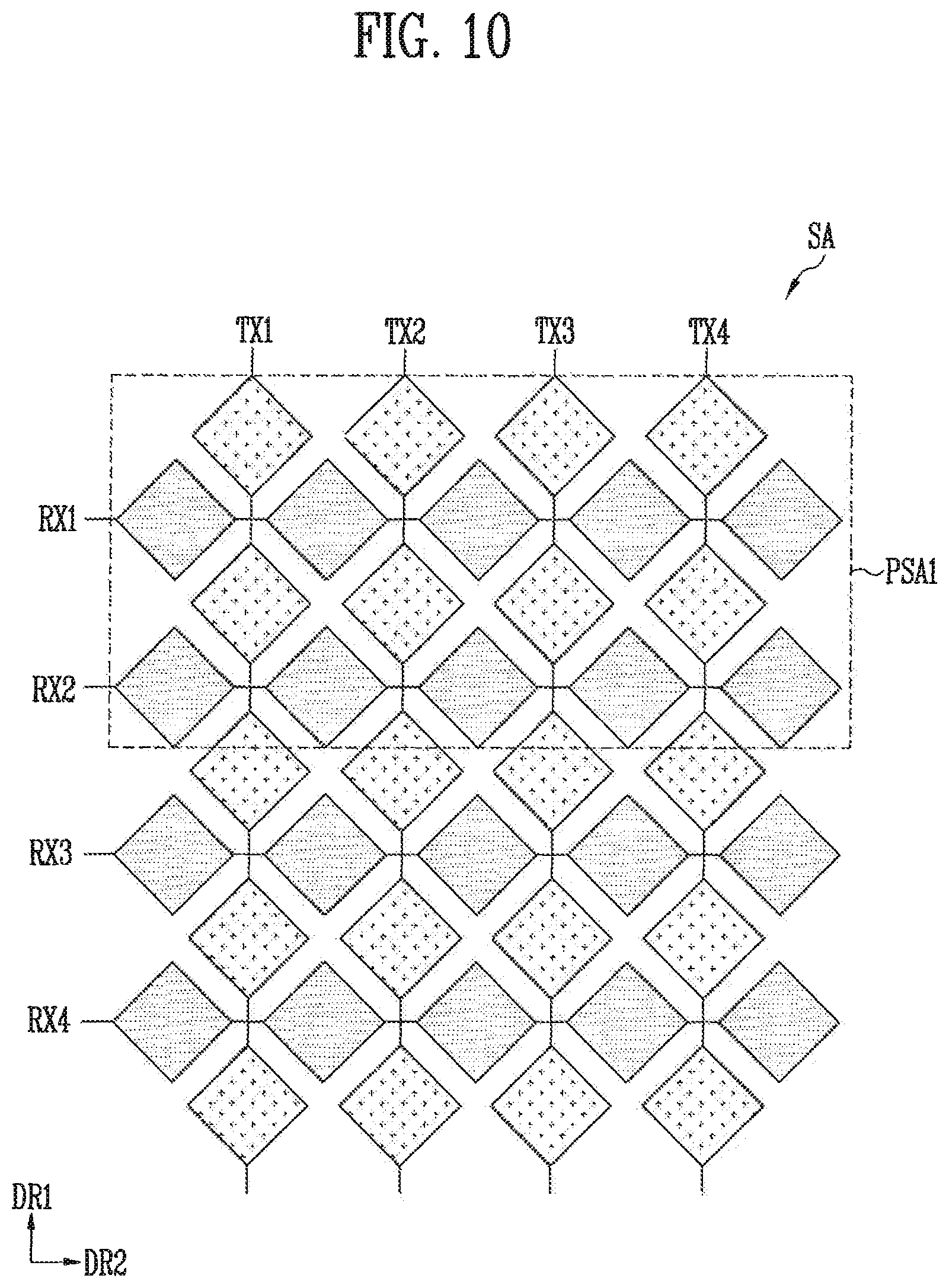 Patent US11782553 Figure 10 – Display device having different modes for transmitting a sensing signal in an area and a driving method thereof