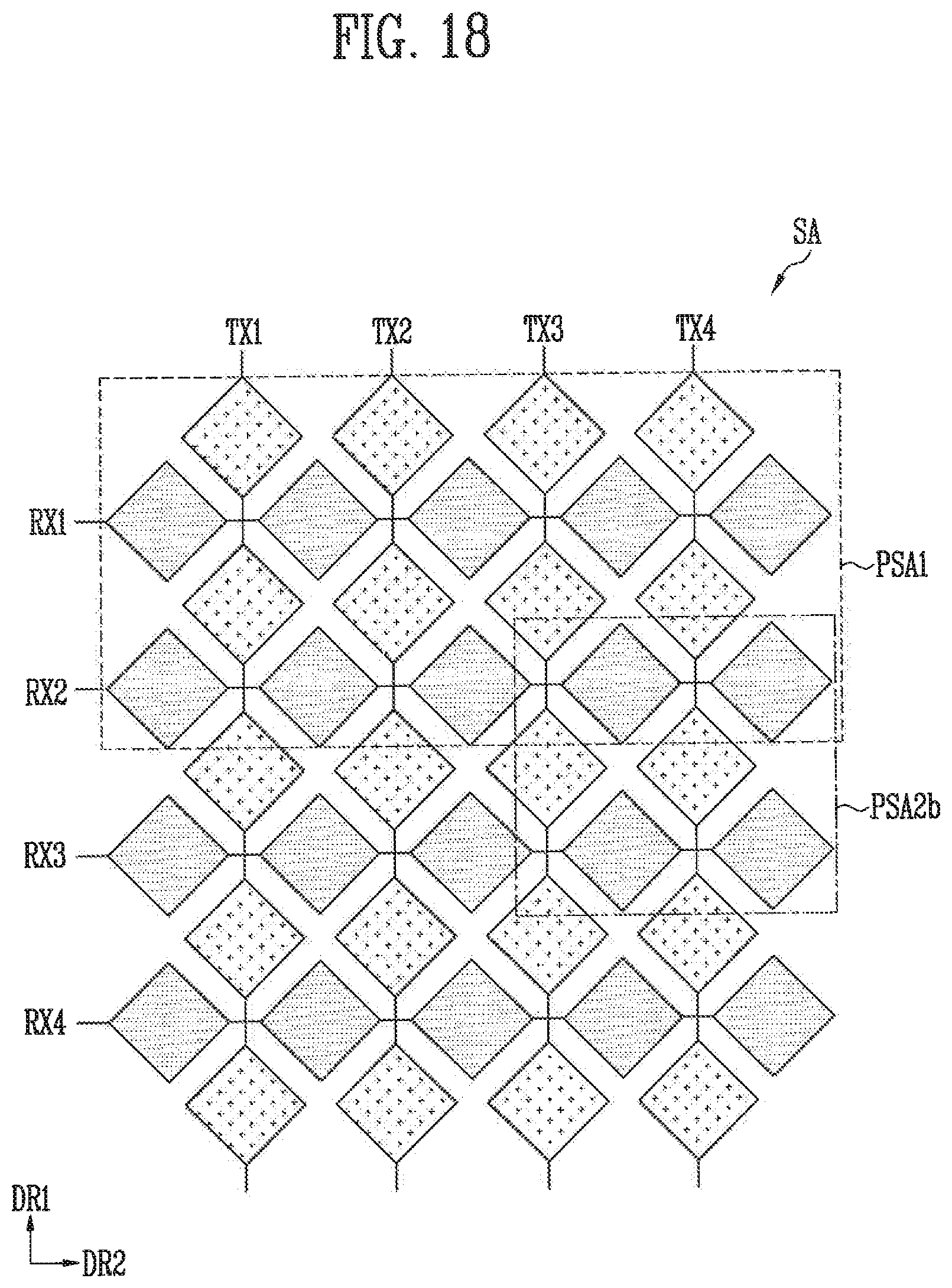 Patent US11782553 Figure 16 – Display device having different modes for transmitting a sensing signal in an area and a driving method thereof