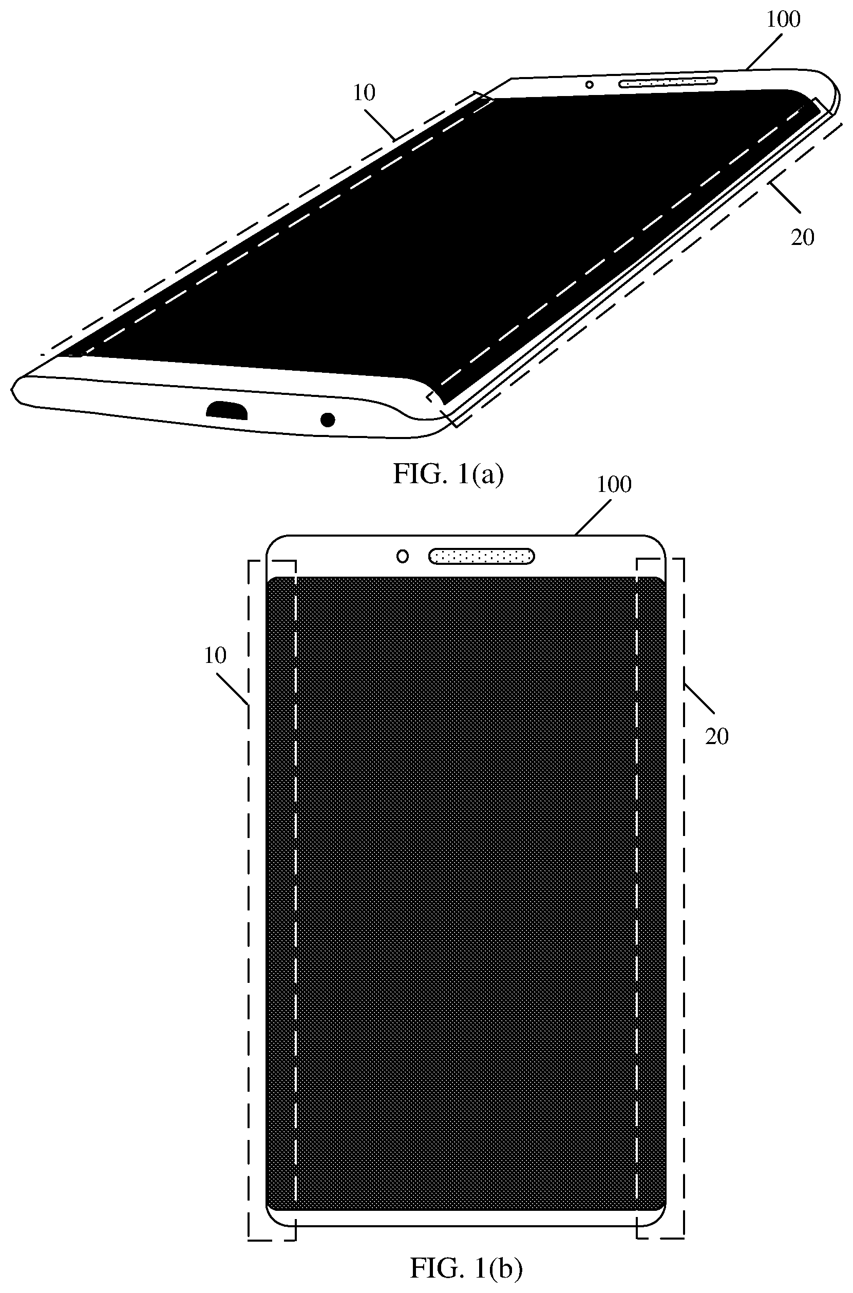 Patent US11782554 — Anti-mistouch method of curved screen and electronic device — Figure 1