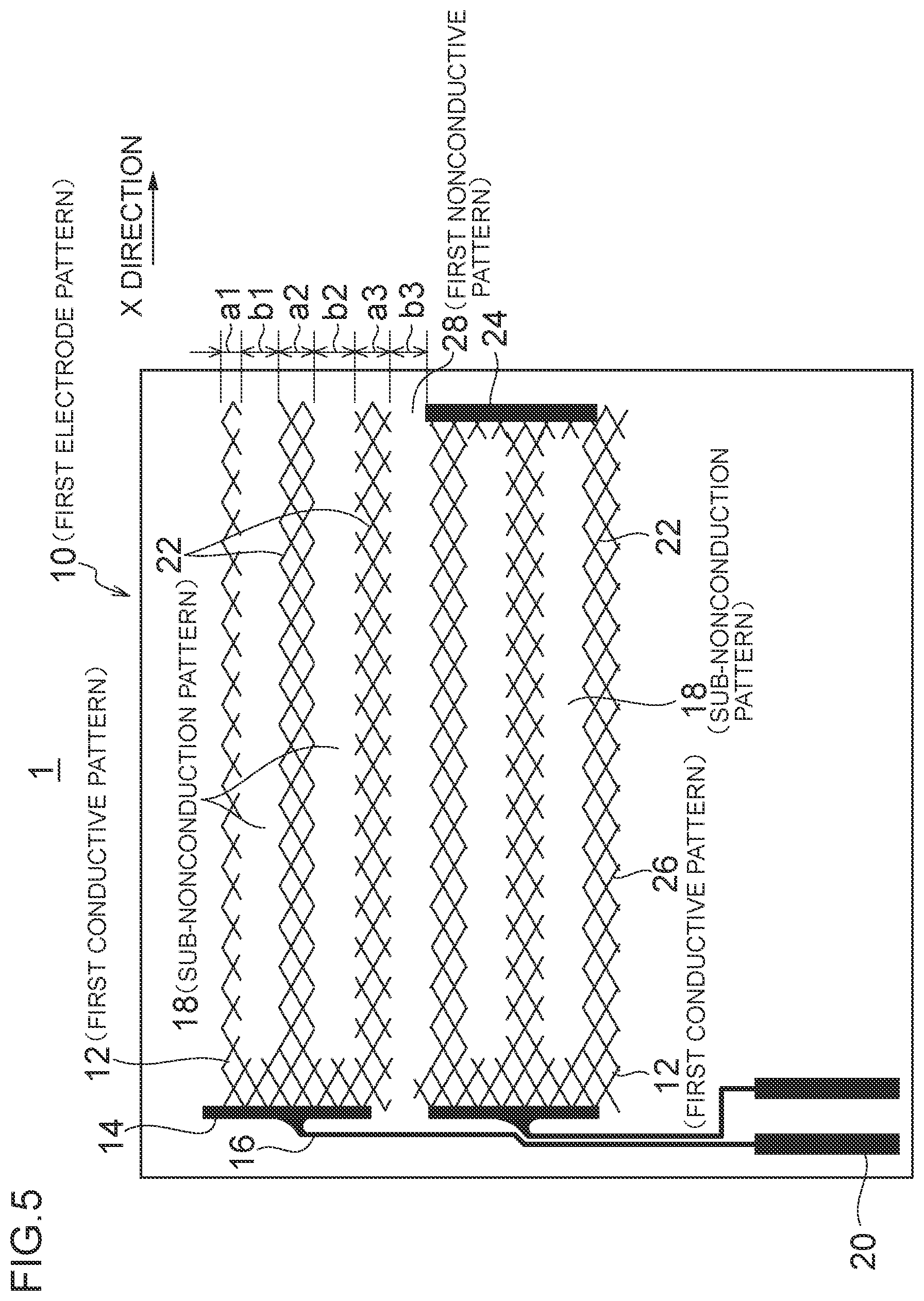 Patent US11782559 Figure 3 – Conductive sheet and touch panel
