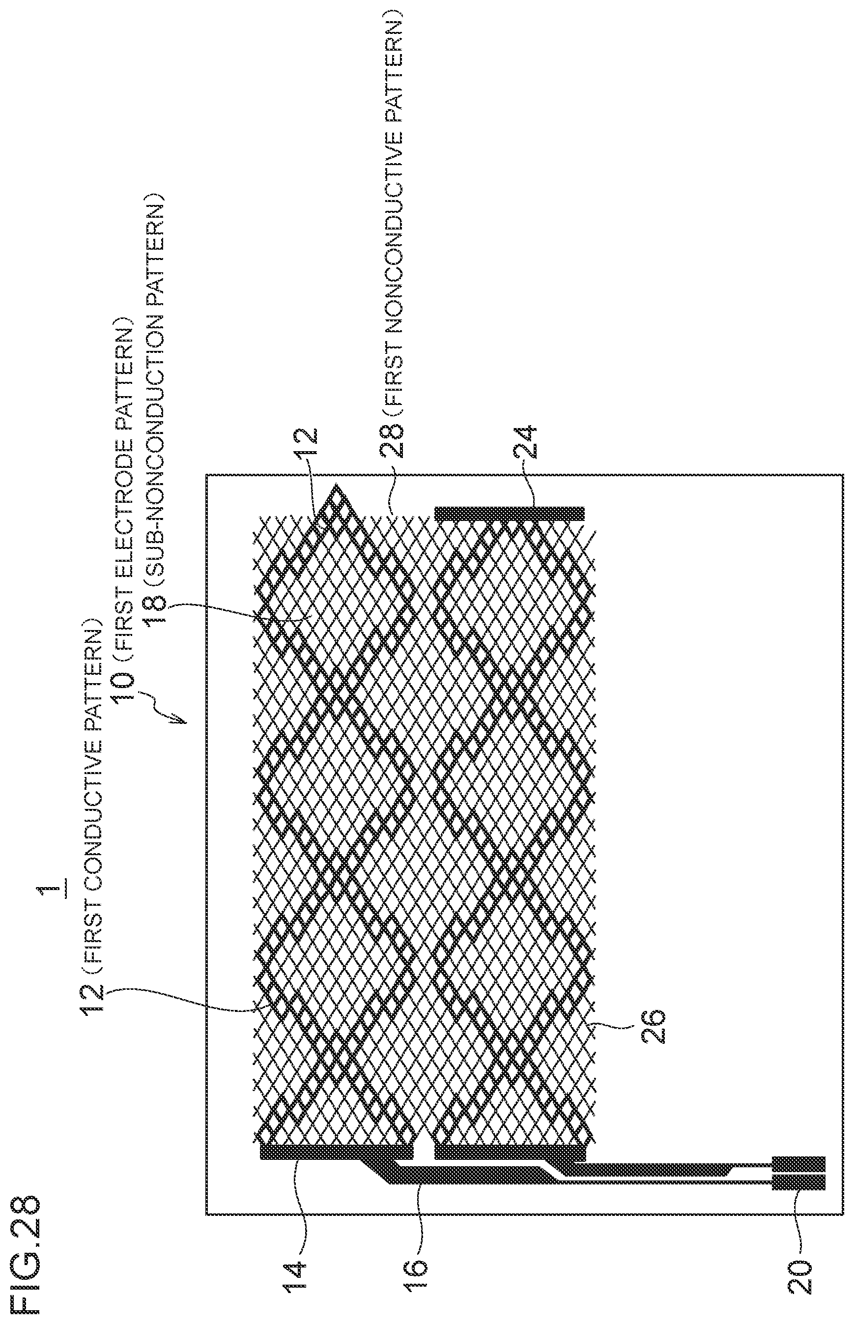 Patent US11782559 Figure 19 – Conductive sheet and touch panel