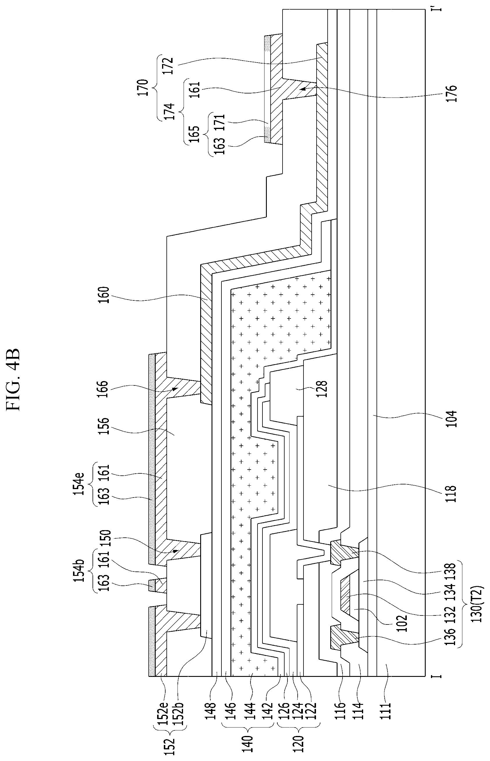 Patent US11782565 Figure 5 – Display device having one or more opaque conductive layers and blackened layers