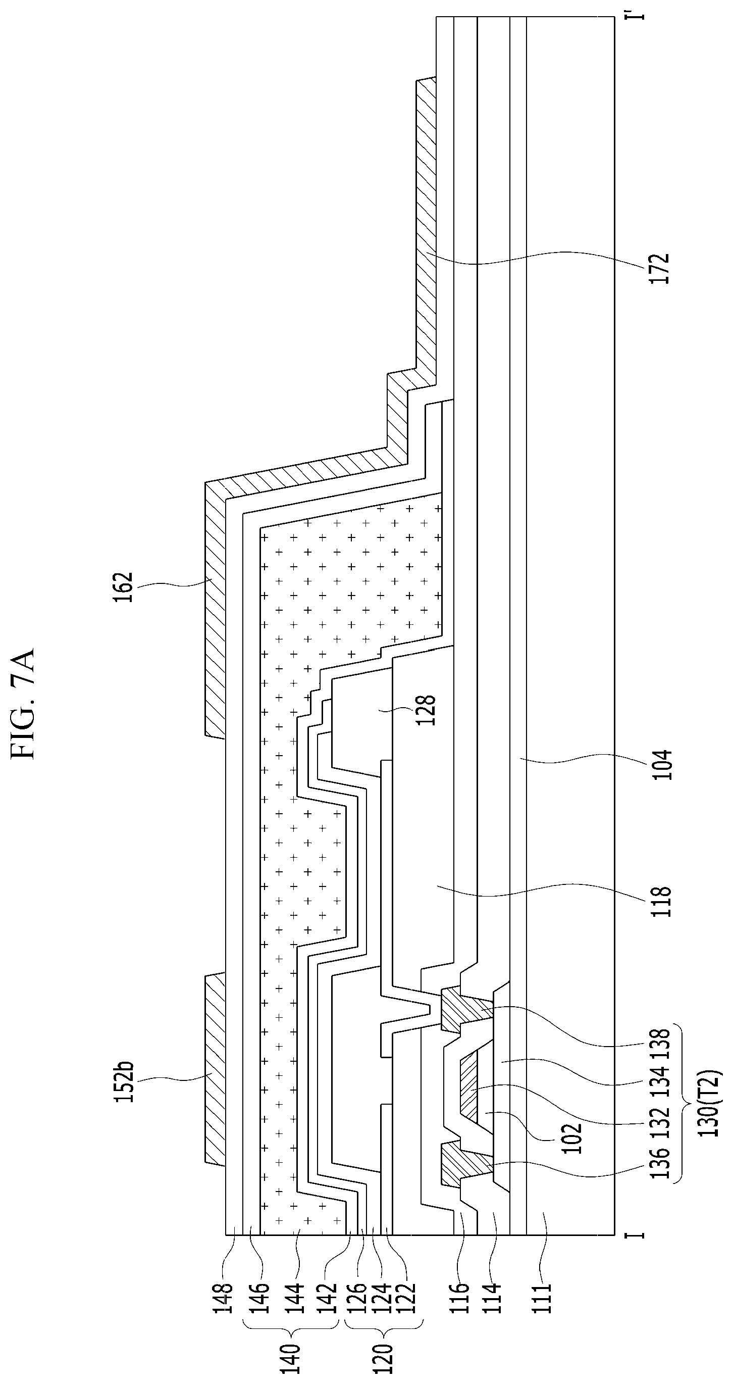 Patent US11782565 Figure 8 – Display device having one or more opaque conductive layers and blackened layers