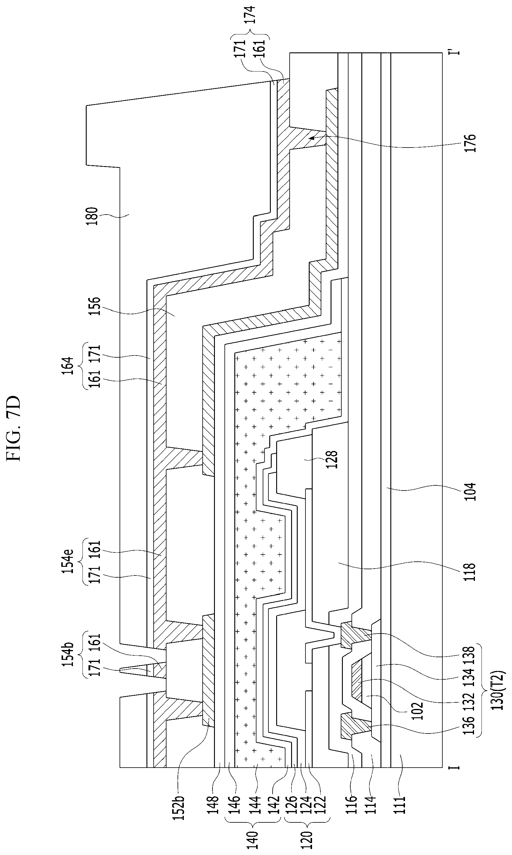 Patent US11782565 Figure 11 – Display device having one or more opaque conductive layers and blackened layers