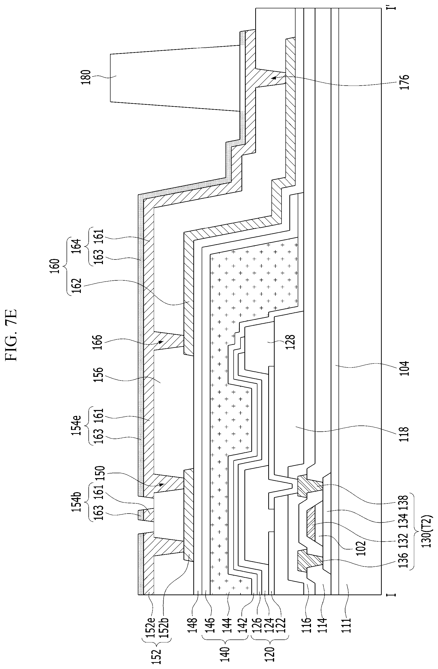 Patent US11782565 Figure 12 – Display device having one or more opaque conductive layers and blackened layers