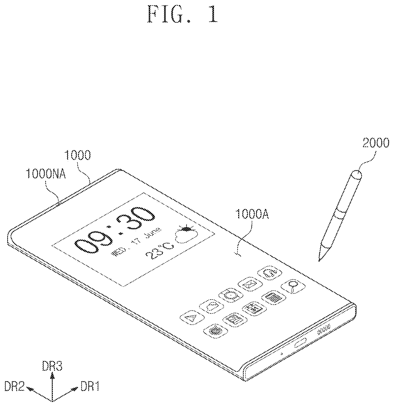 Patent US11782566 Figure 1 – Electronic device