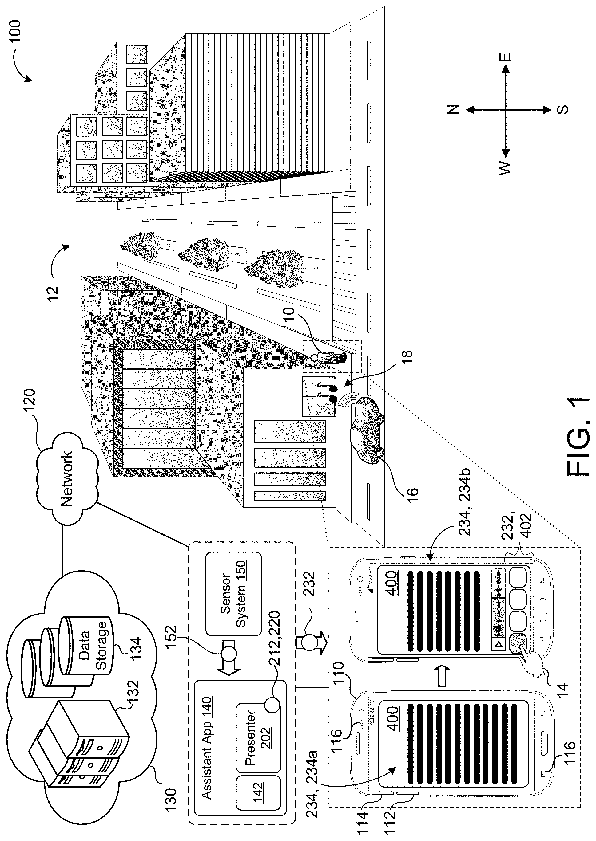 Patent US11782569 — Contextual triggering of assistive functions — Figure 1