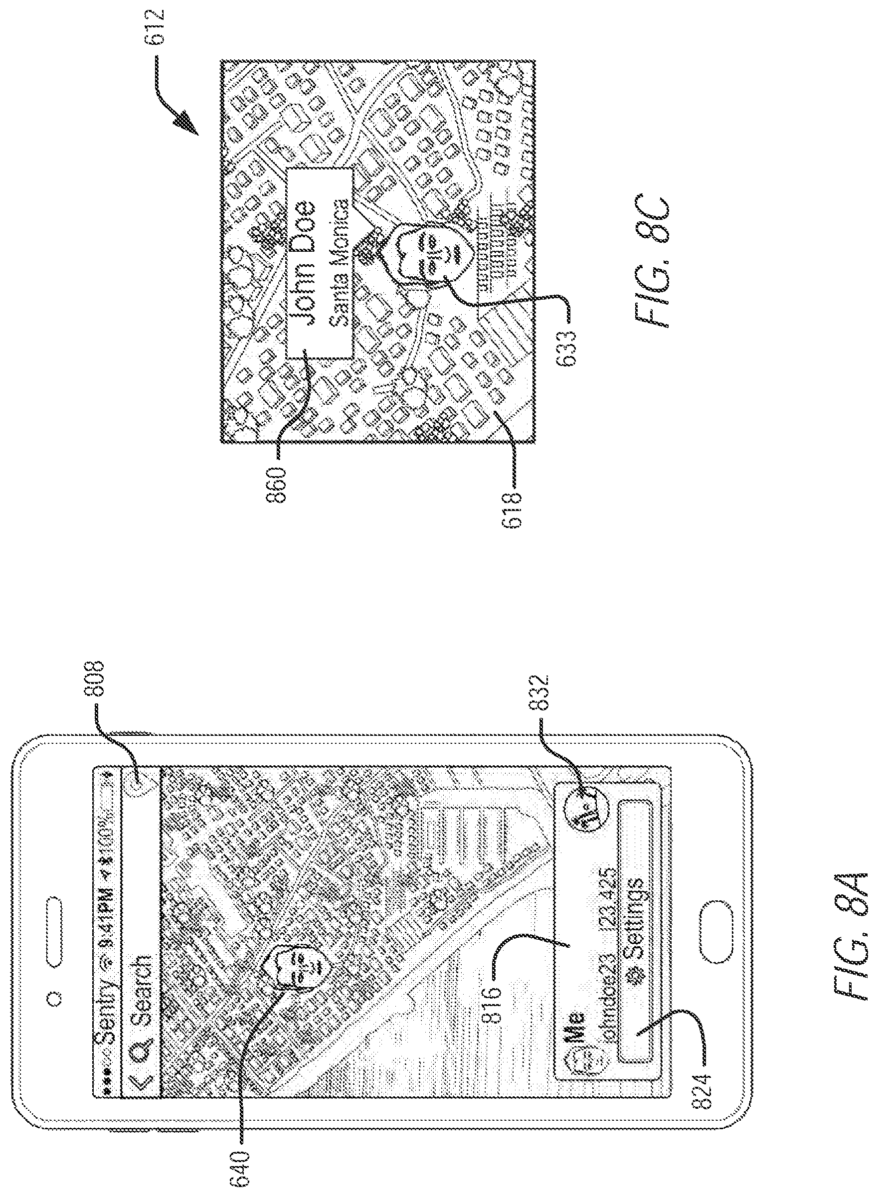Patent US11782574 Figure 10 – Map-based graphical user interface indicating geospatial activity metrics