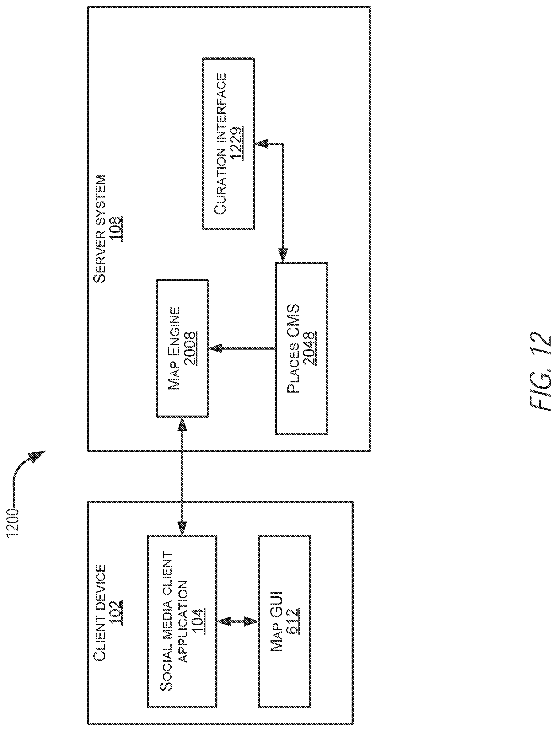 Patent US11782574 Figure 18 – Map-based graphical user interface indicating geospatial activity metrics