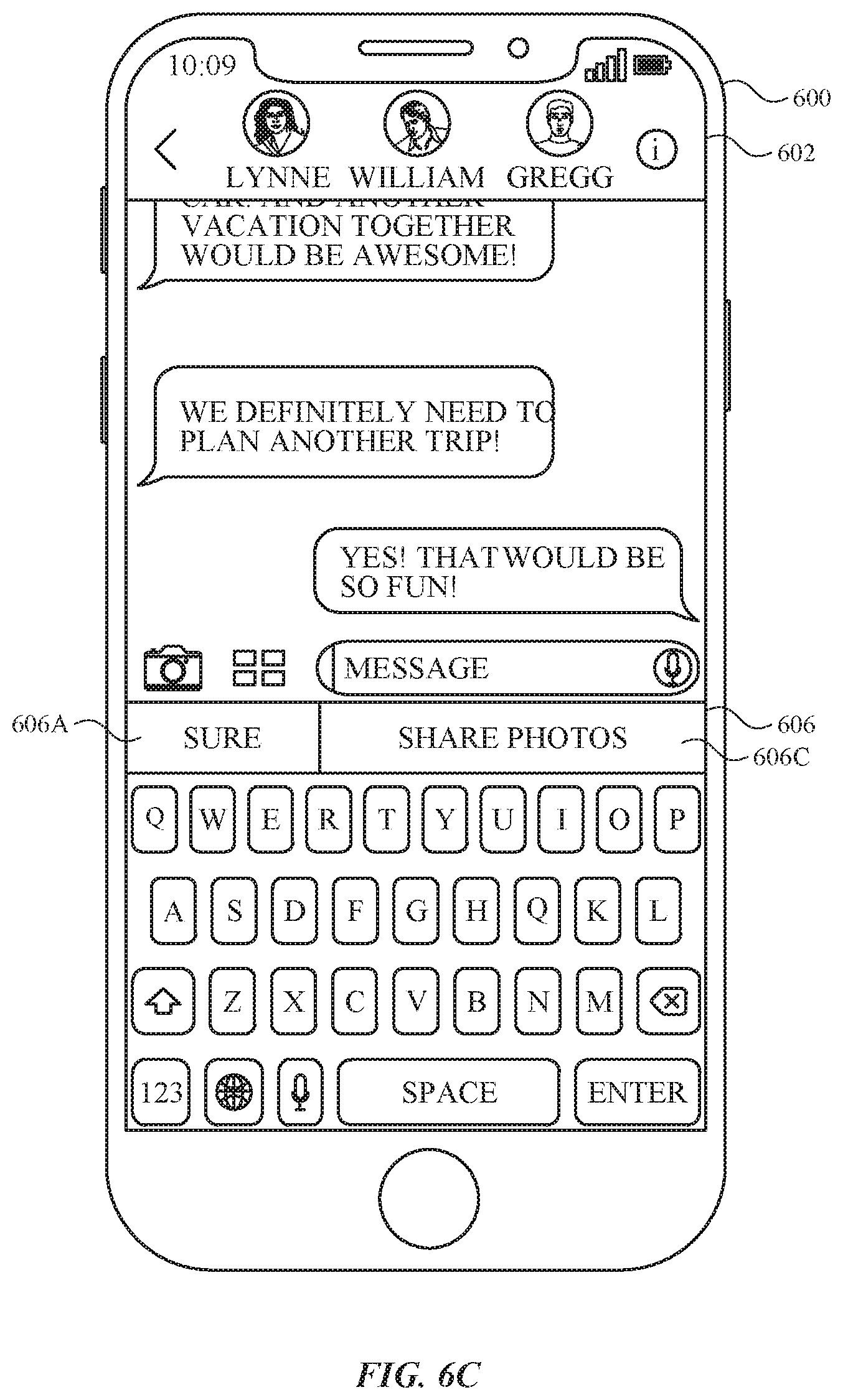 Patent US11782575 Figure 17 – User interfaces for sharing contextually relevant media content