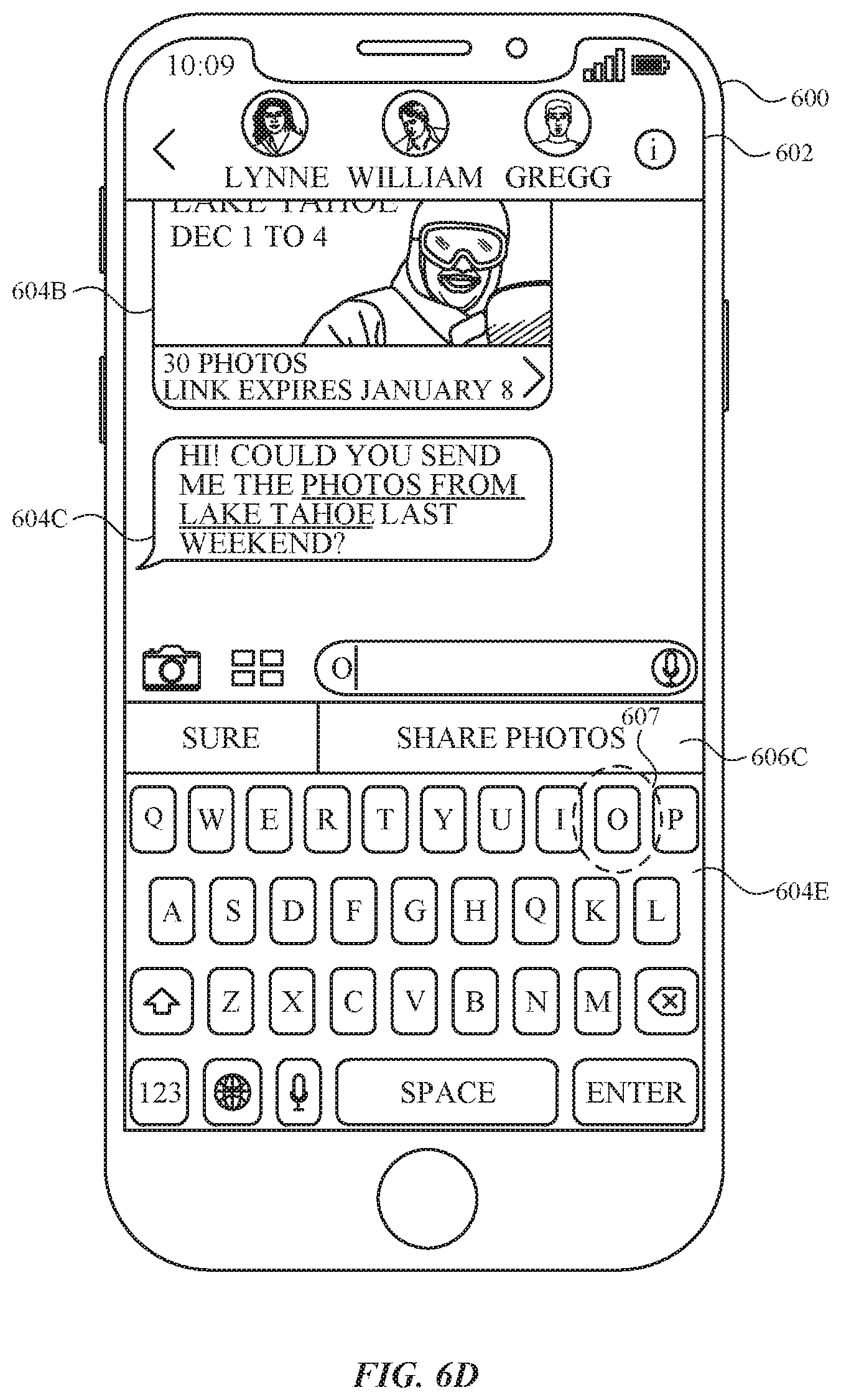 Patent US11782575 Figure 18 – User interfaces for sharing contextually relevant media content