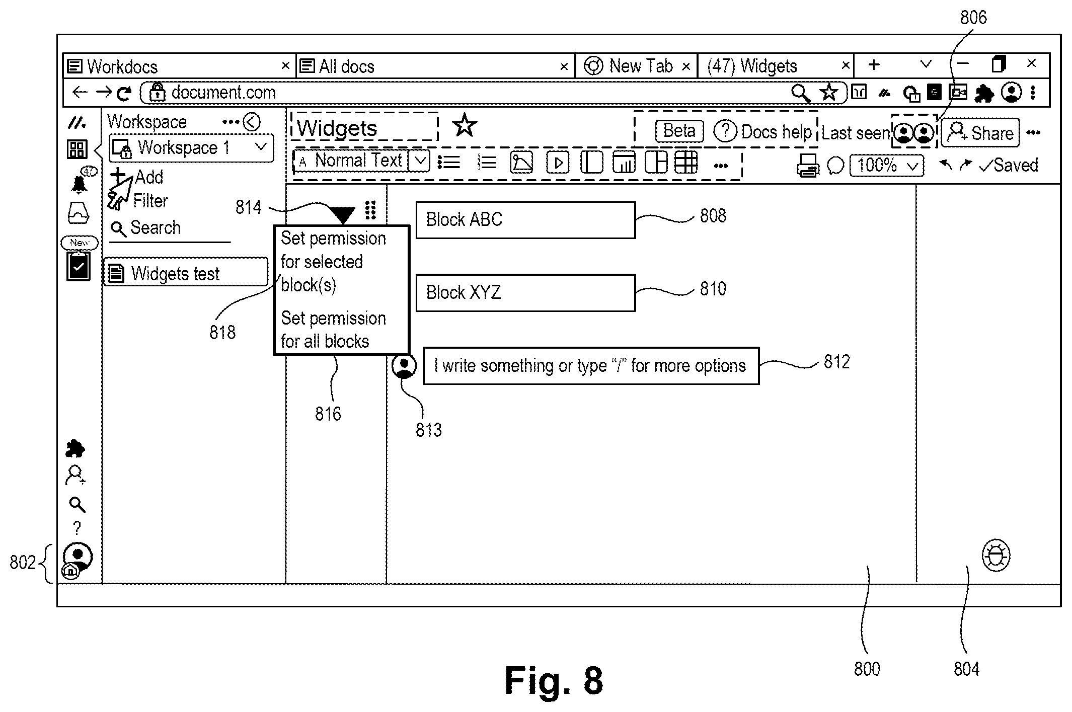 Patent US11782582 Figure 9 – Digital processing systems and methods for detectable codes in presentation enabling targeted feedback in collaborative work systems