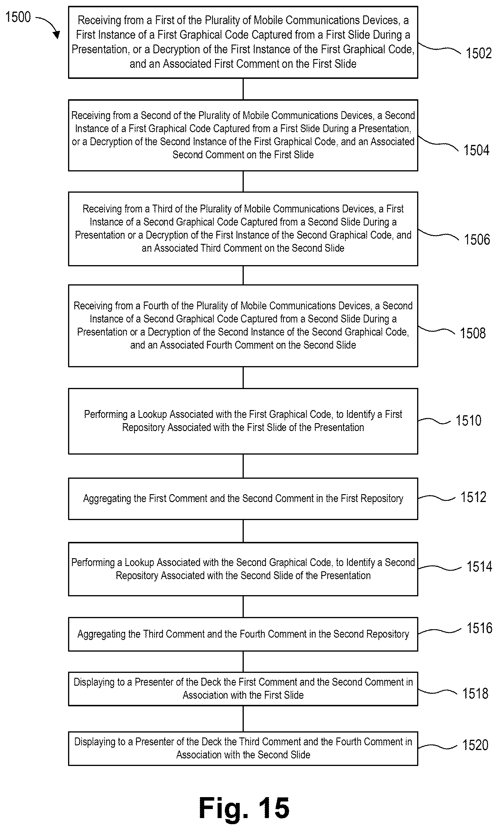 Patent US11782582 Figure 18 – Digital processing systems and methods for detectable codes in presentation enabling targeted feedback in collaborative work systems