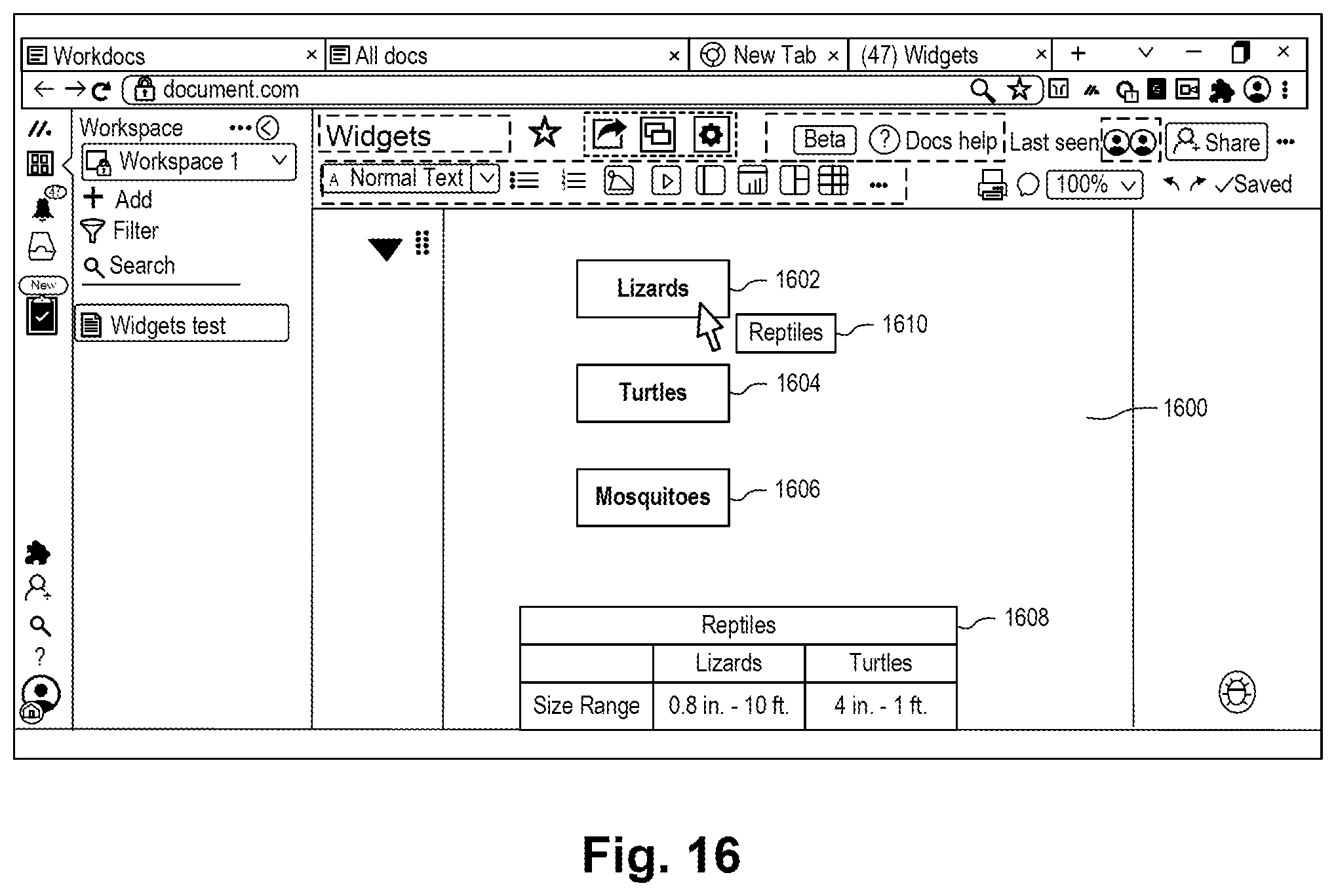 Patent US11782582 Figure 19 – Digital processing systems and methods for detectable codes in presentation enabling targeted feedback in collaborative work systems