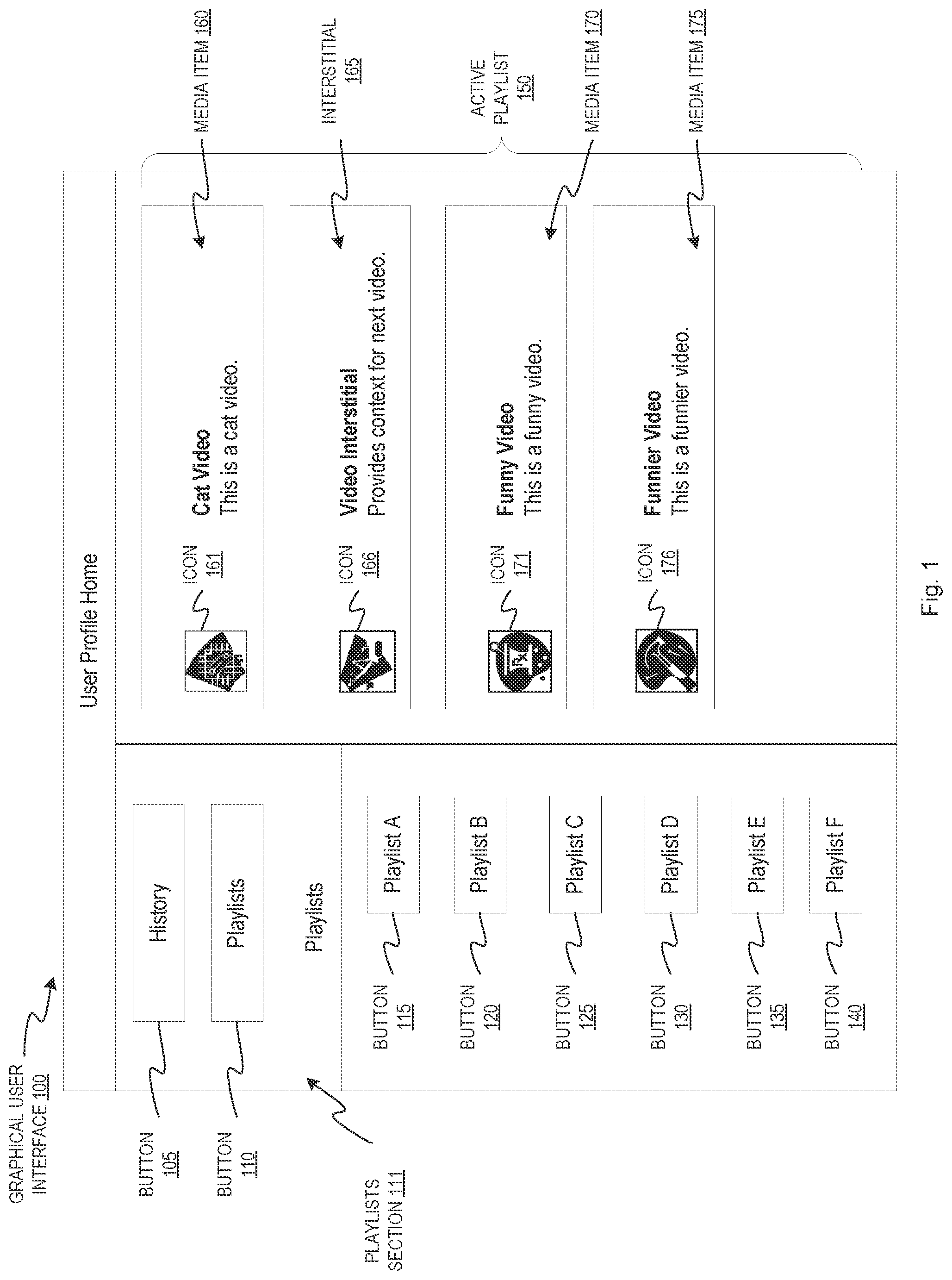 Patent US11782585 Figure 1 – Cloud-based tool for creating video interstitials