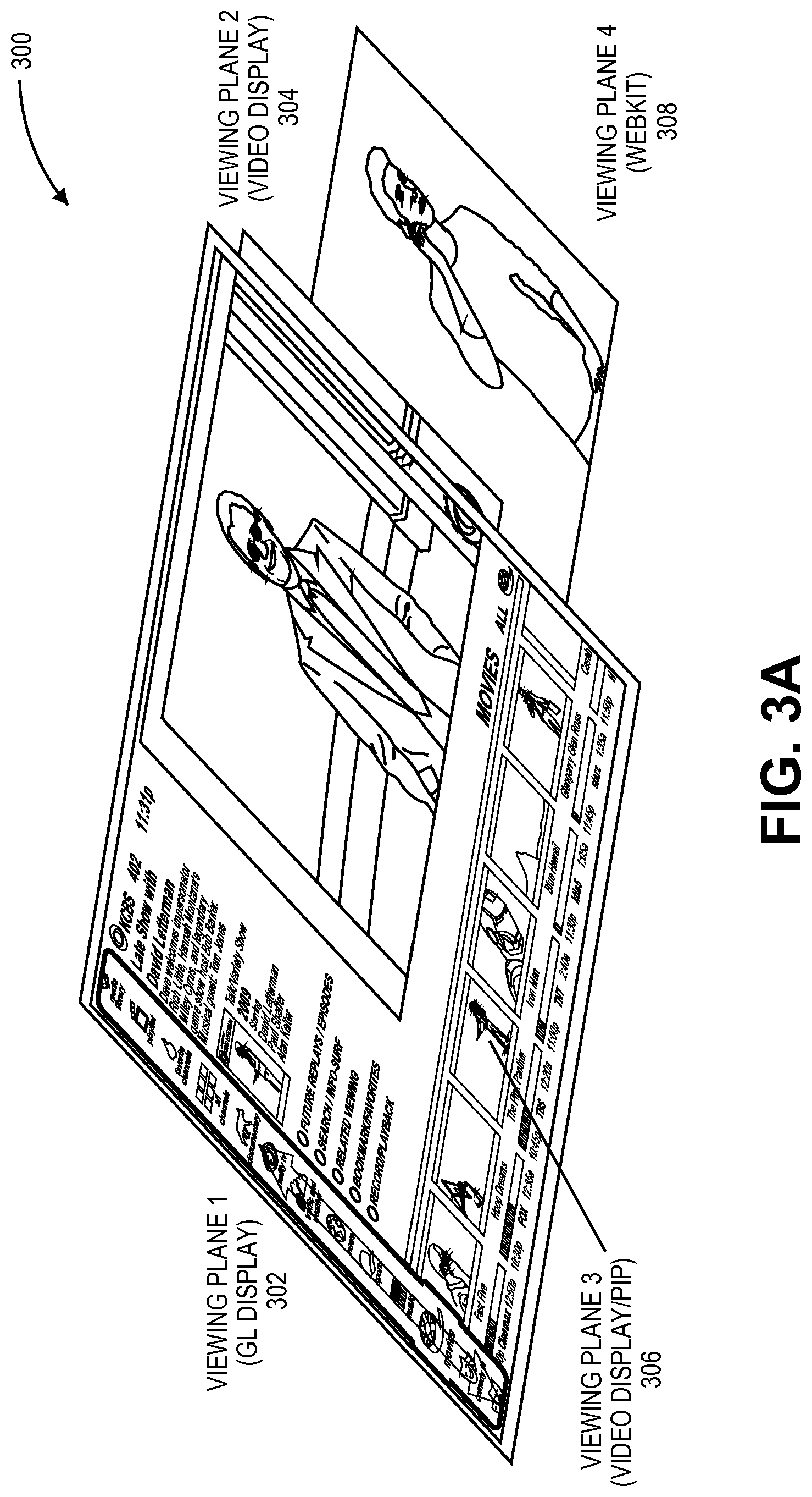 Patent US11782586 Figure 3 – Mechanism for facilitating multiple multimedia viewing planes in media display systems