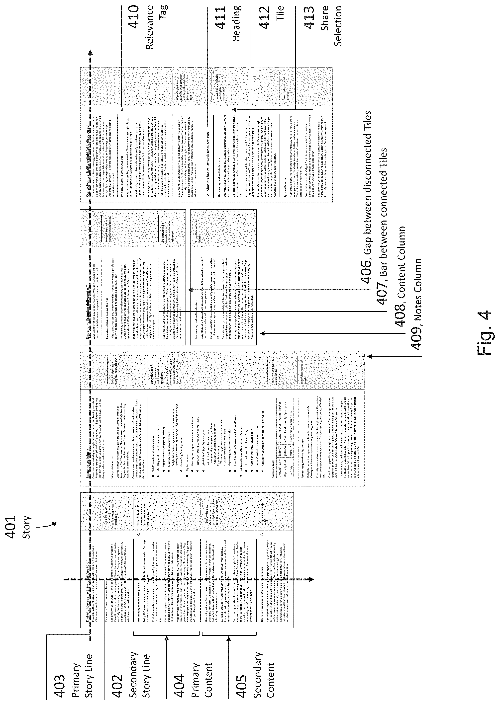 Patent US11782587 Figure 4 – Computer-implemented environment for creating, sharing, and storing documents in a modular format