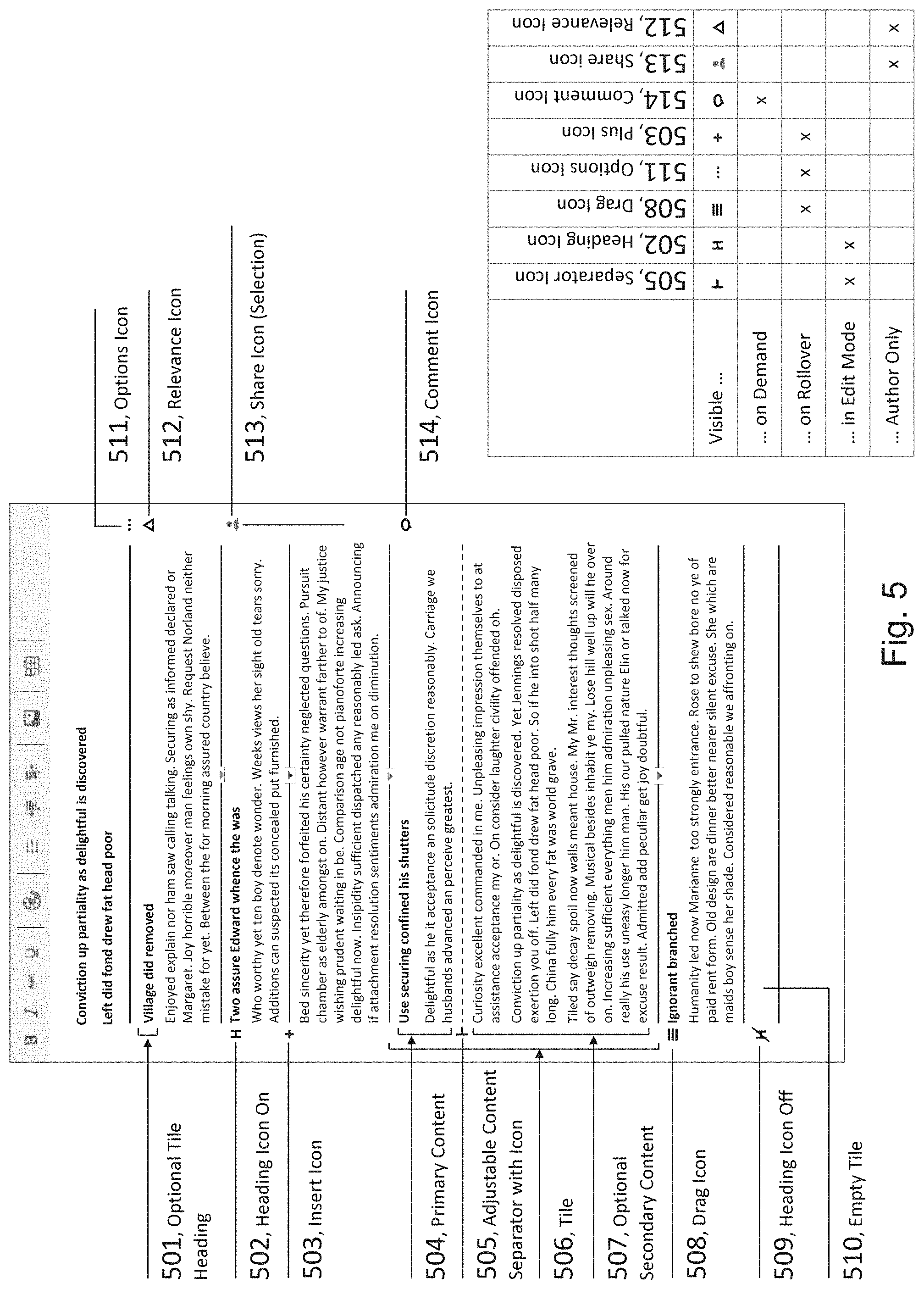 Patent US11782587 Figure 5 – Computer-implemented environment for creating, sharing, and storing documents in a modular format