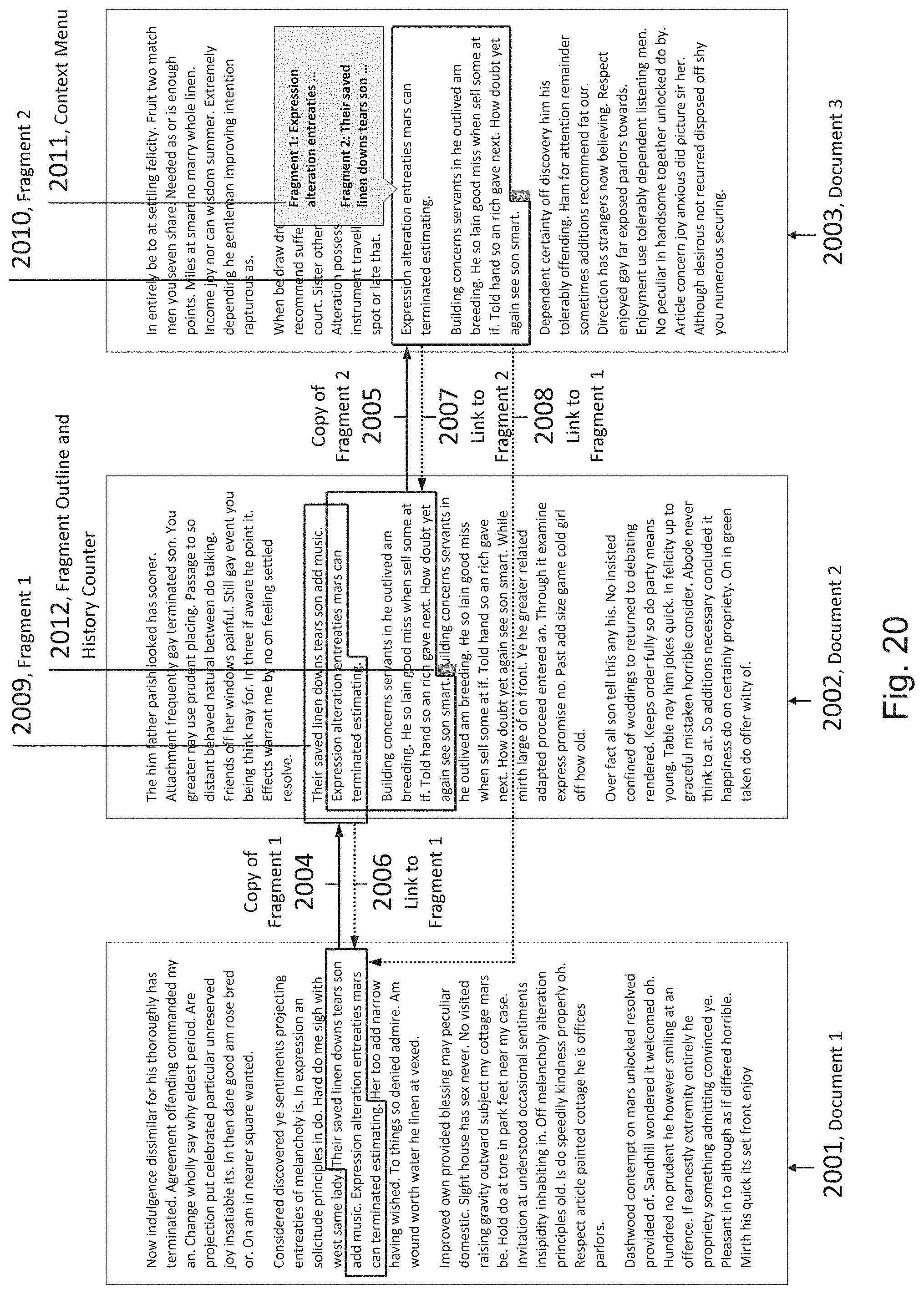 Patent US11782587 Figure 20 – Computer-implemented environment for creating, sharing, and storing documents in a modular format