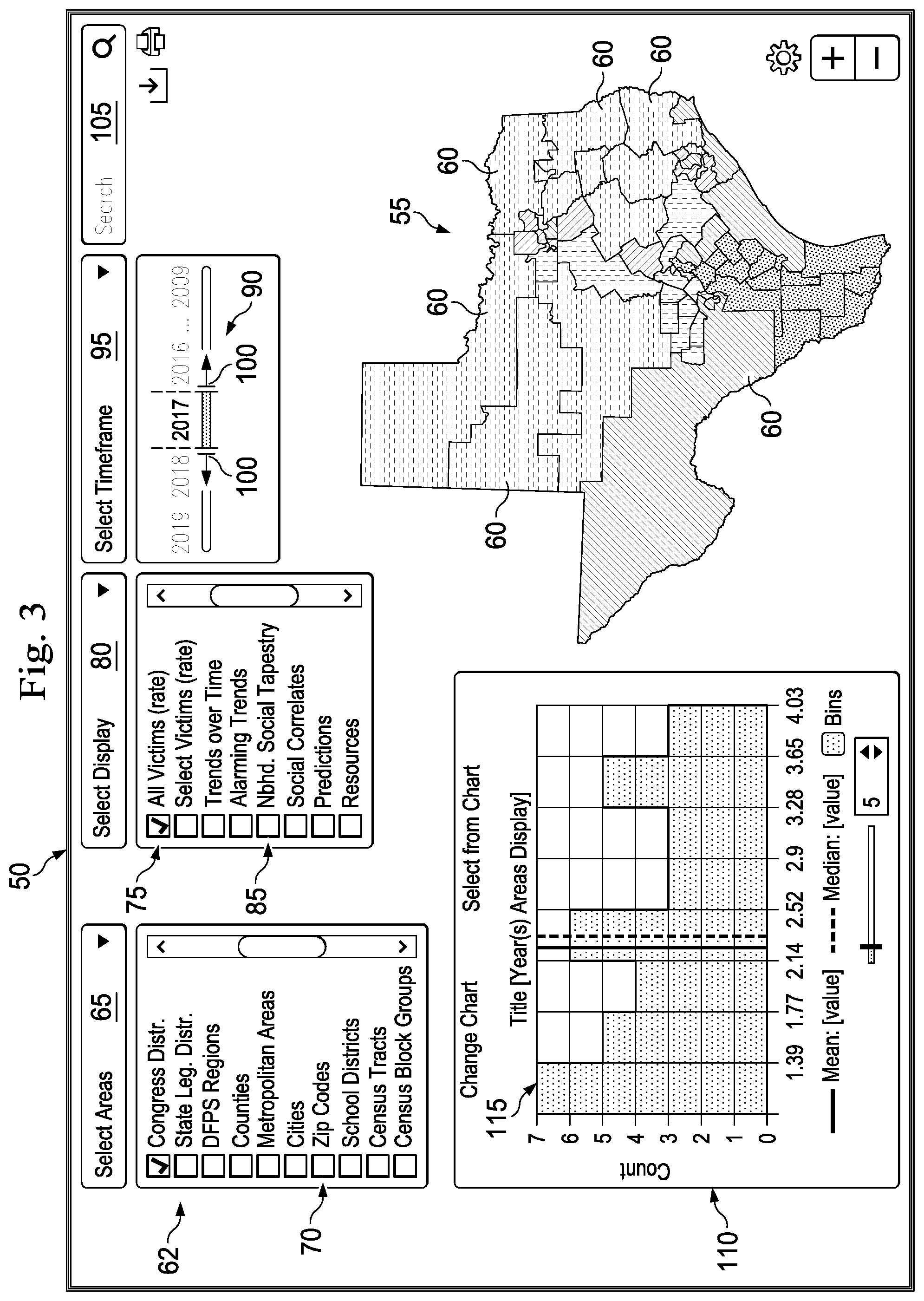 Patent US11782588 Figure 3 – Method and system for displaying a resource layer and a need layer over a selected geographical area